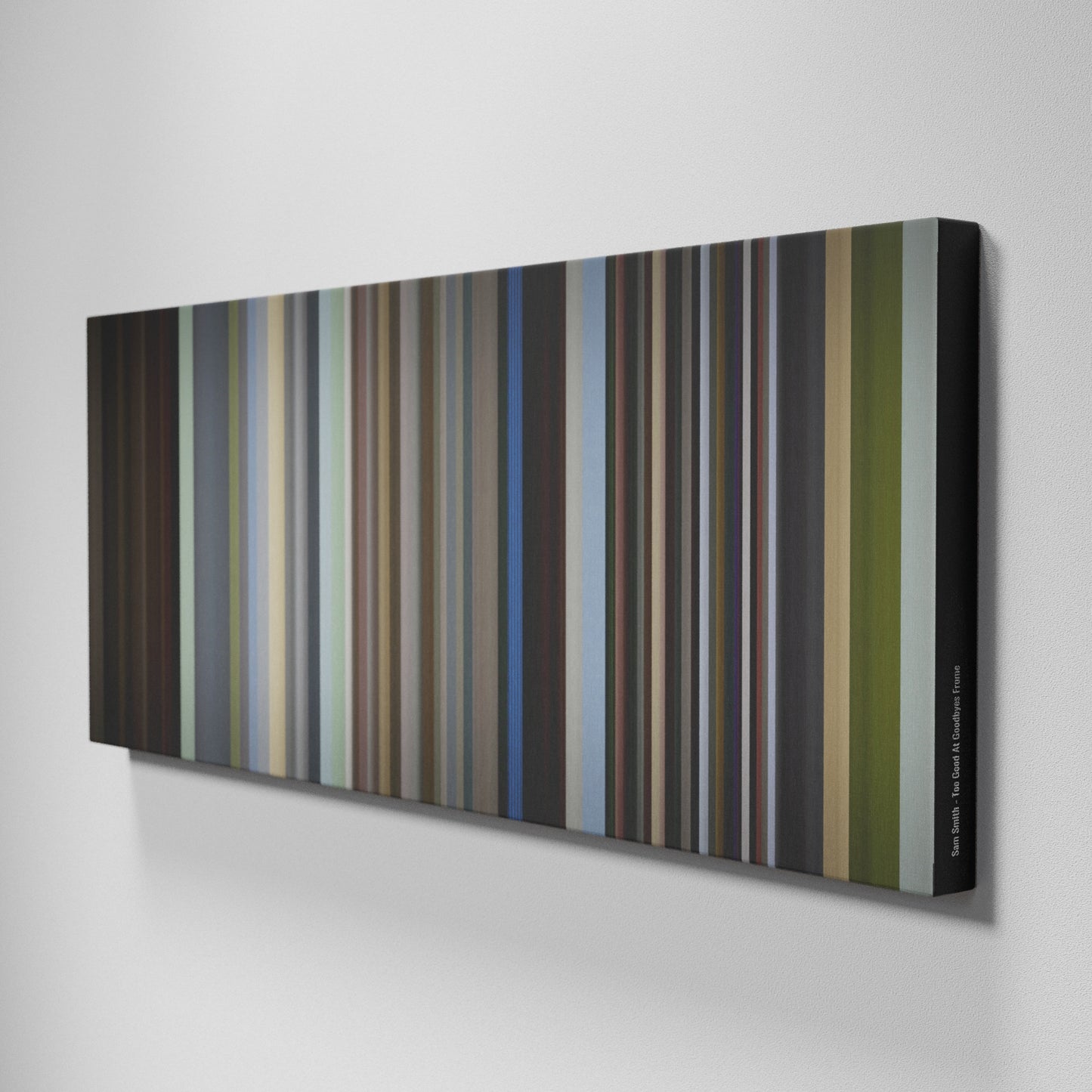 Side view of Buff's of Sam-Smith-Too-Good-At-Goodbyes Frome on the wall