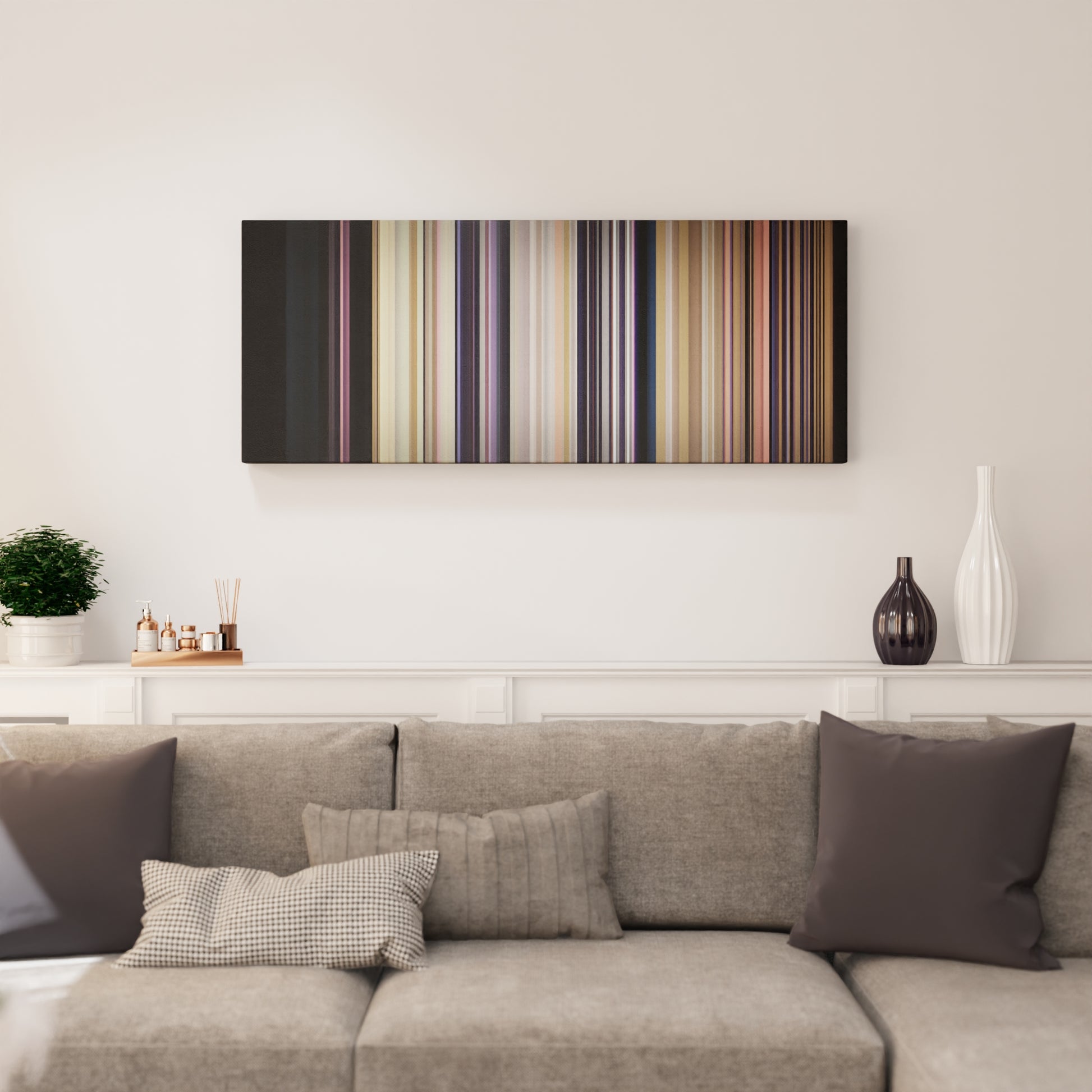 Living room interior with AronChupa-Im-an-Albatraoz Frome on the wall