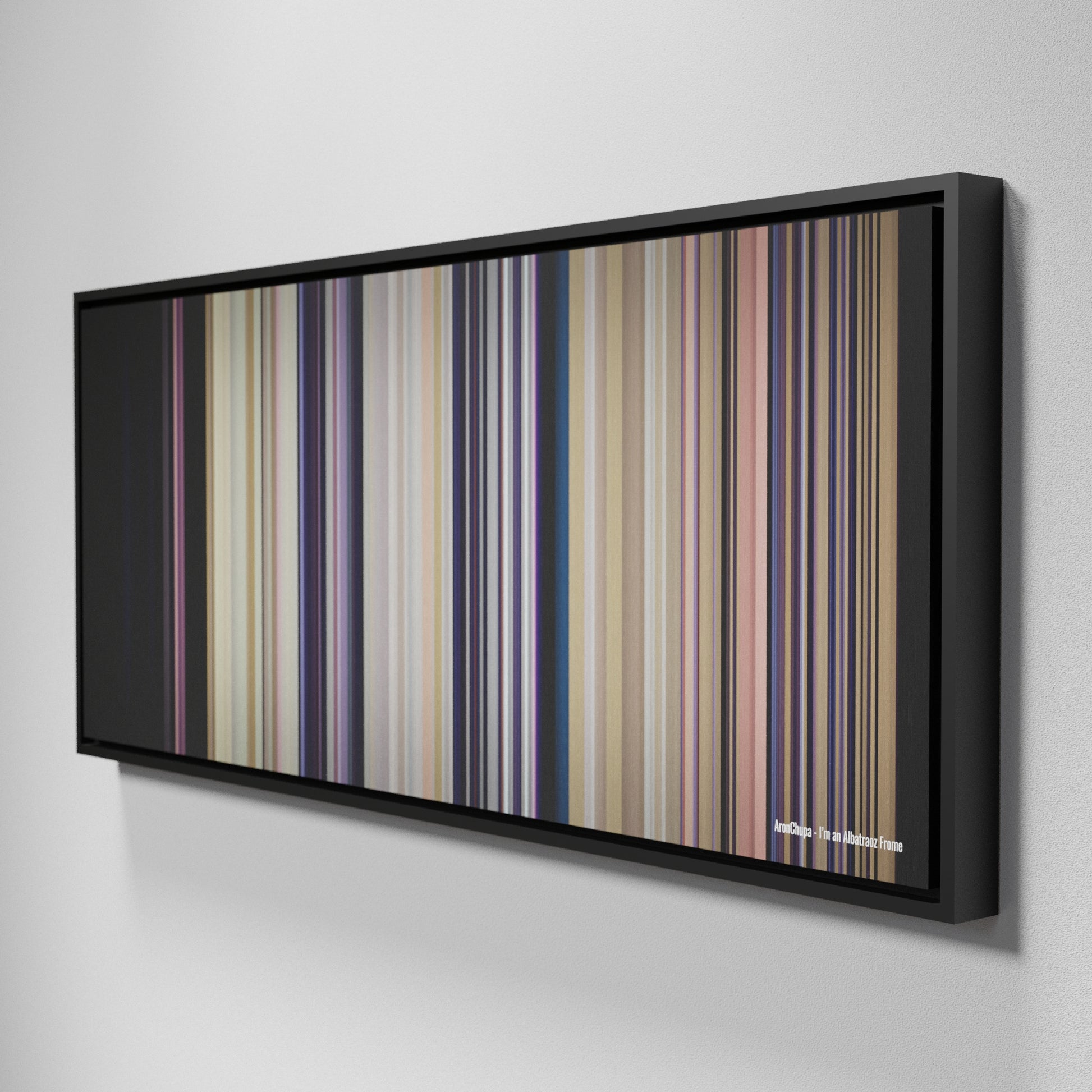 Side view of Framed Buff's of AronChupa-Im-an-Albatraoz Frome on the wall