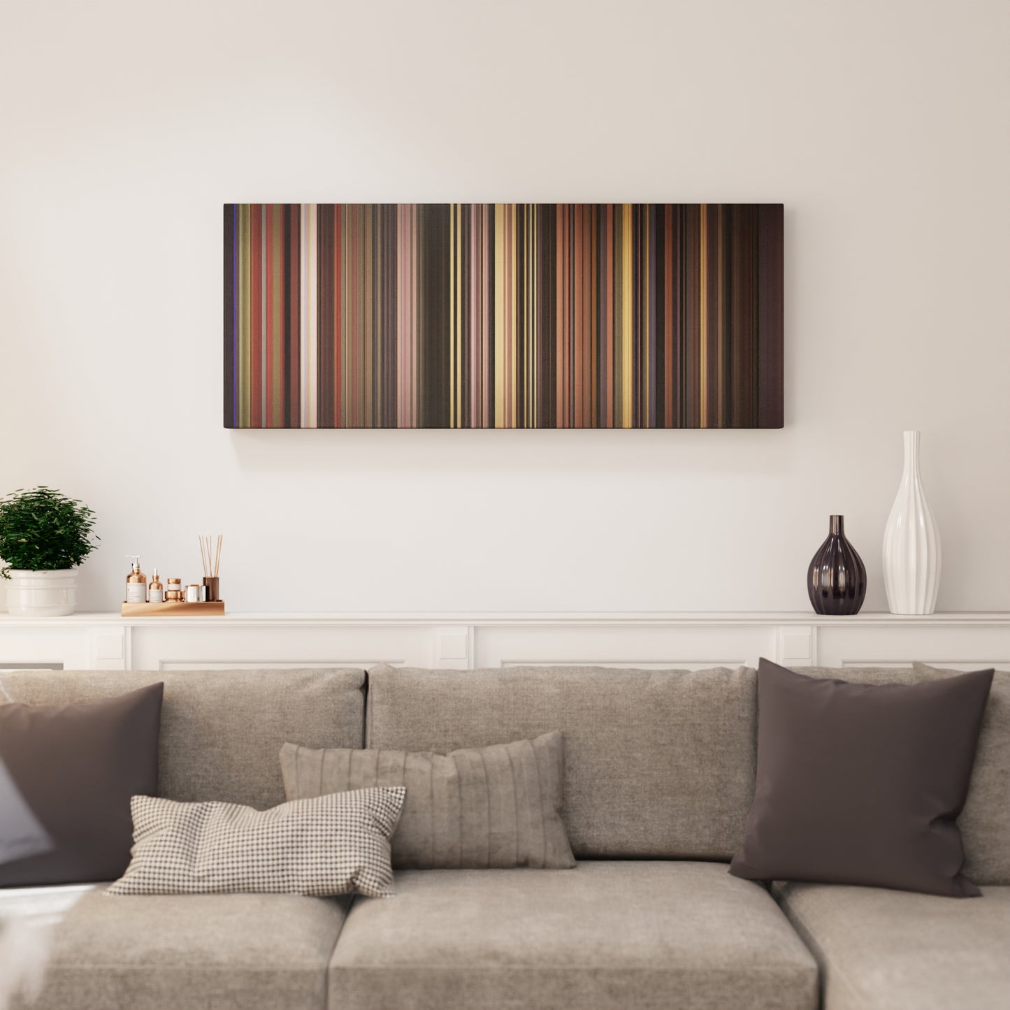 Living room interior with Eminem-Without-Me Frome on the wall