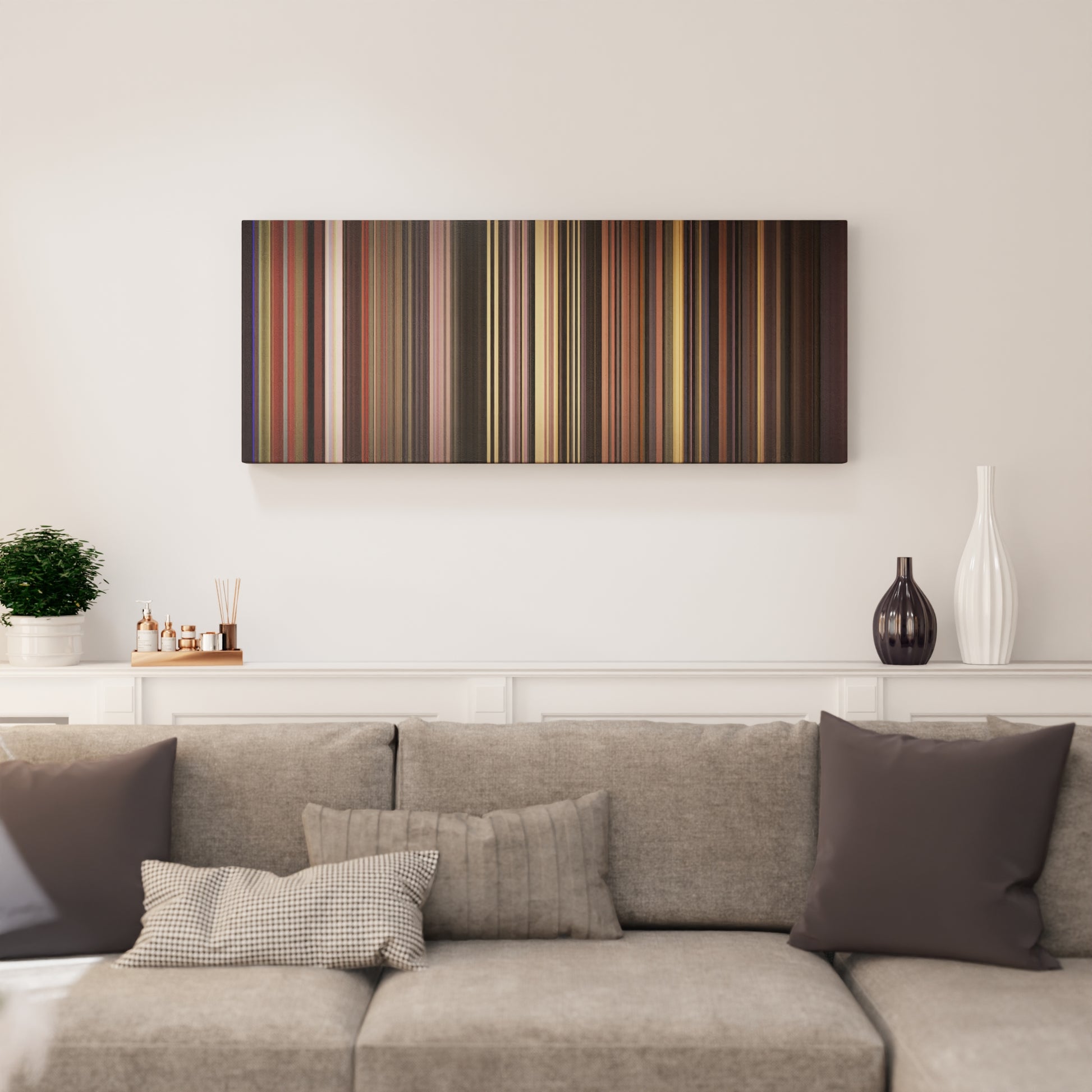 Living room interior with Eminem-Without-Me Frome on the wall