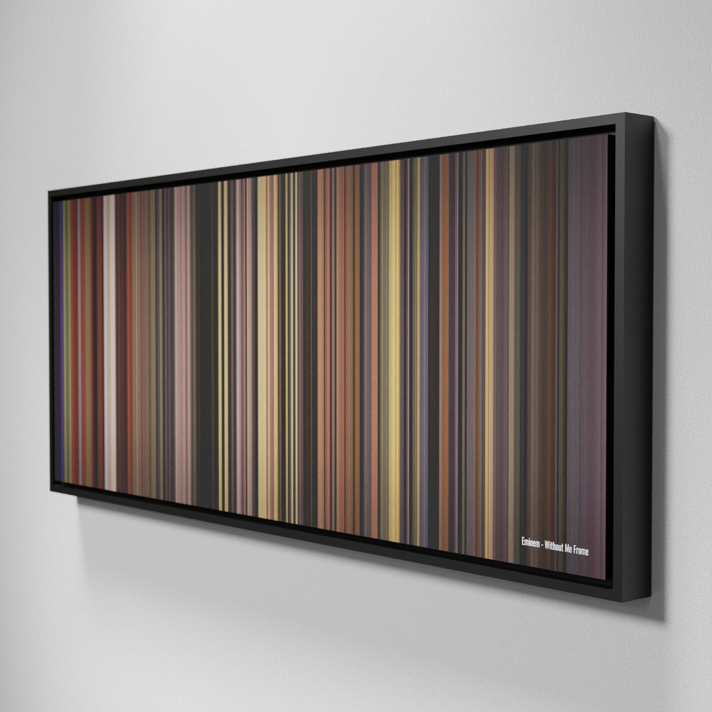 Side view of Framed Buff's of Eminem-Without-Me Frome on the wall