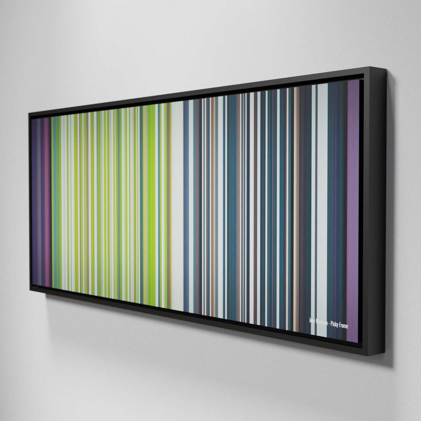 Side view of Framed Buff's of Joey-Montana-Picky Frome on the wall