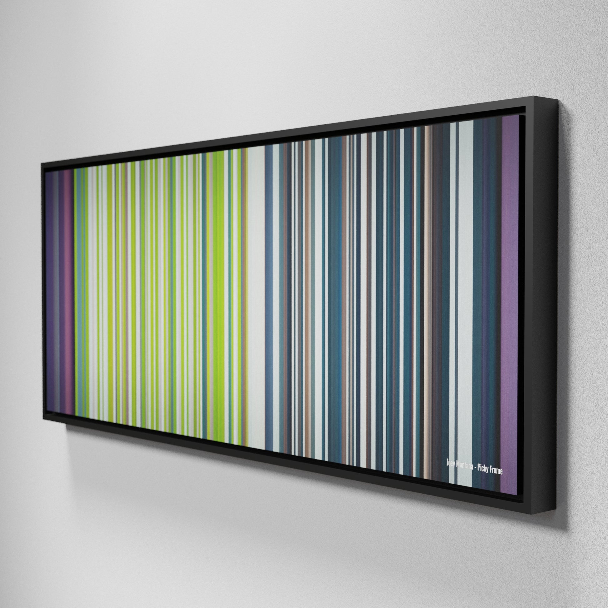 Side view of Framed Buff's of Joey-Montana-Picky Frome on the wall