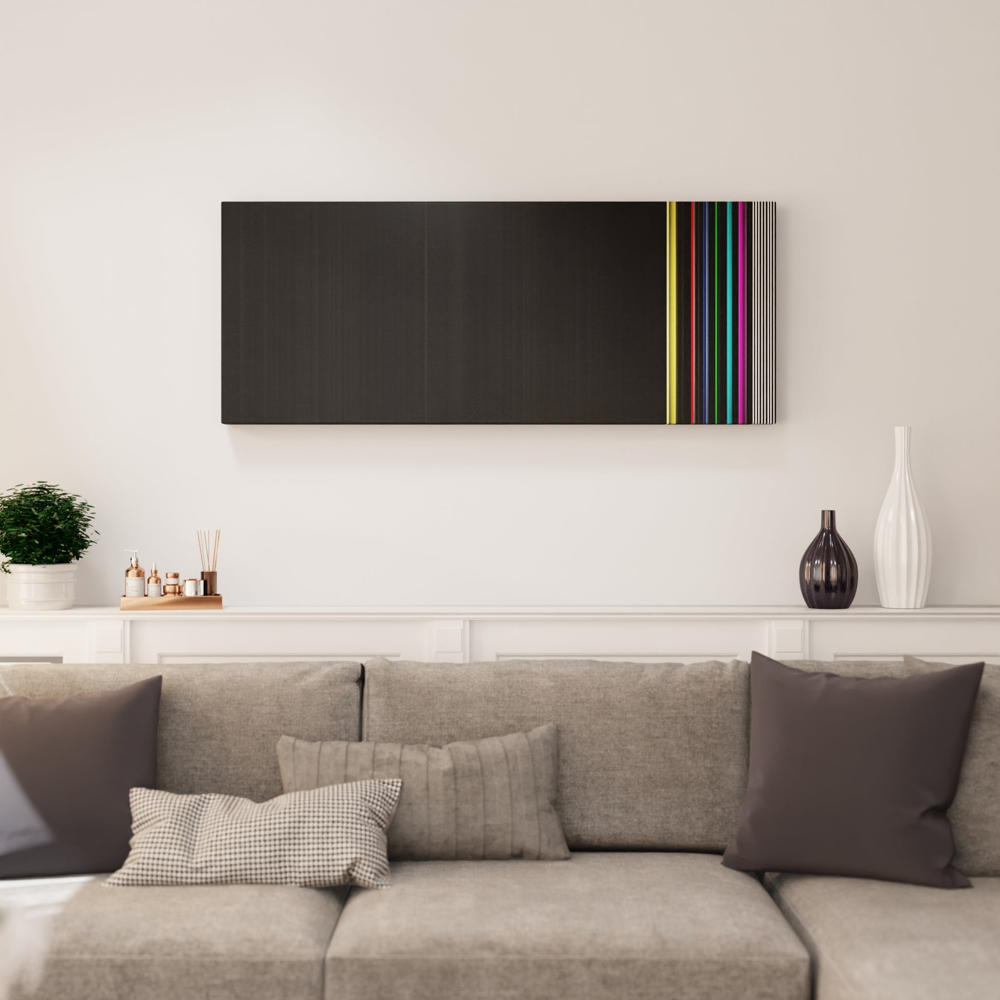 Living room interior with Arctic-Monkeys-Do-I-Wanna-Know Frome on the wall