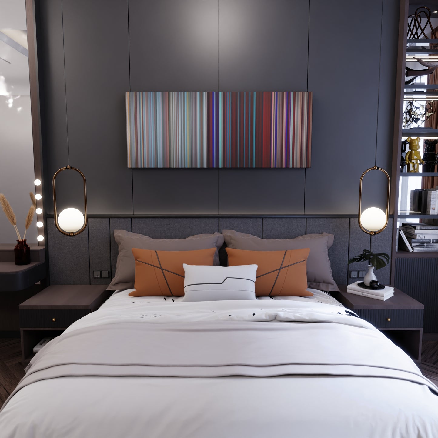 Bedroom interior with Tyga-Taste Frome on the wall