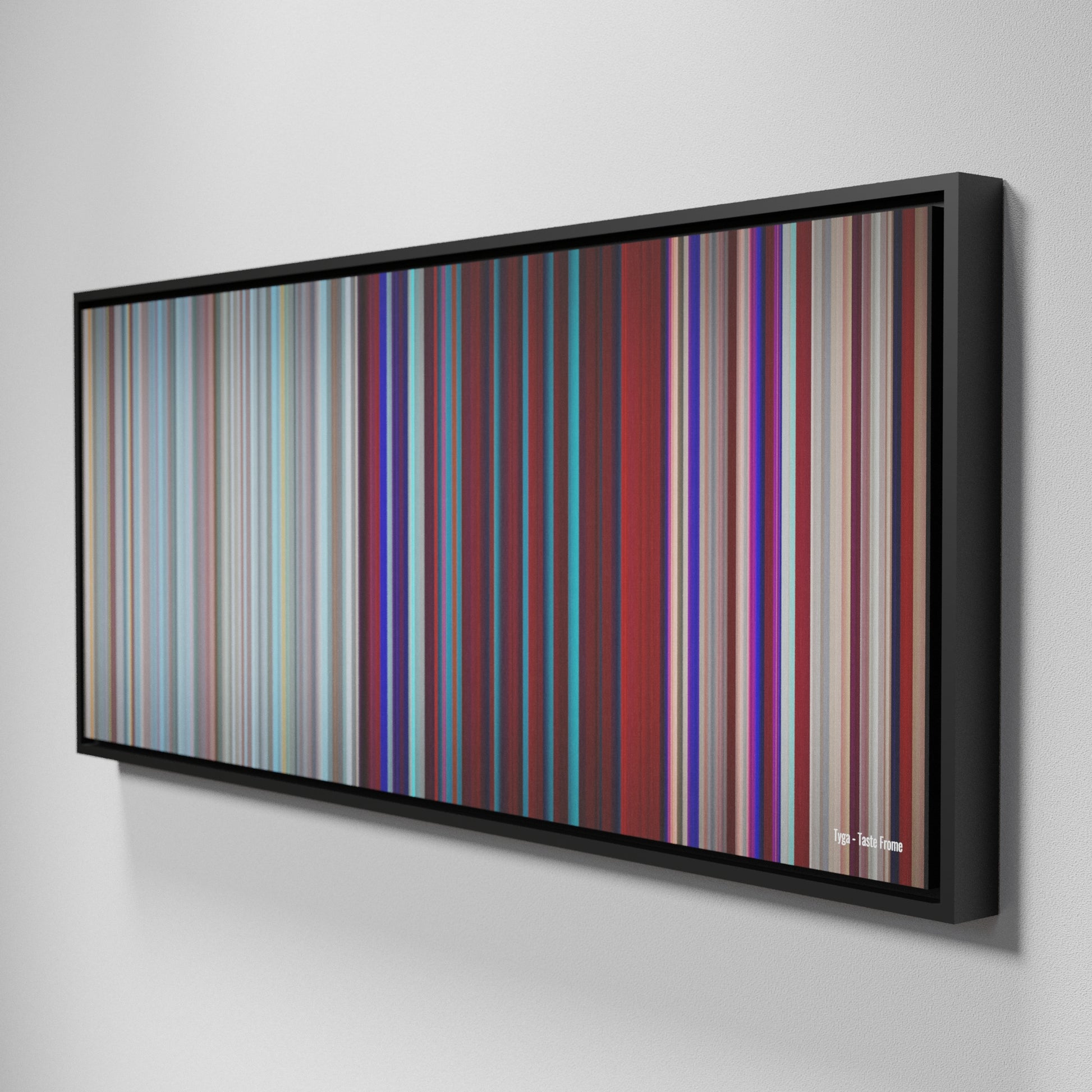 Side view of Framed Buff's of Tyga-Taste Frome on the wall