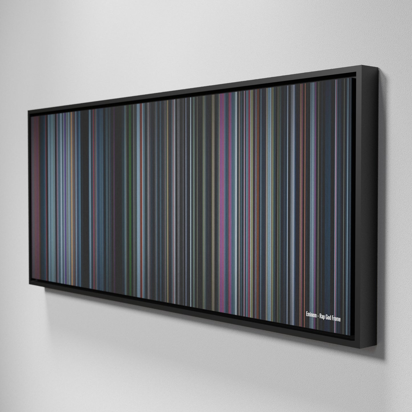 Side view of Framed Buff's of Eminem-Rap-God Frome on the wall