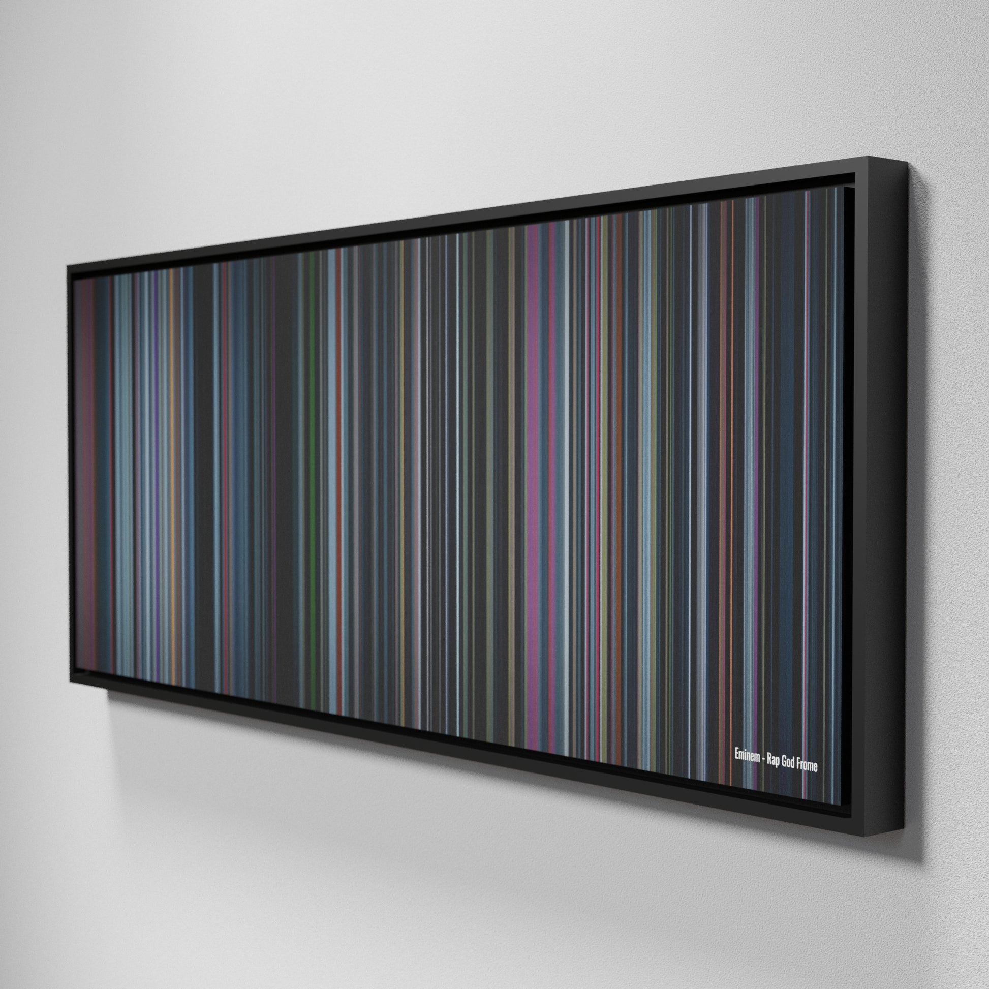 Side view of Framed Buff's of Eminem-Rap-God Frome on the wall