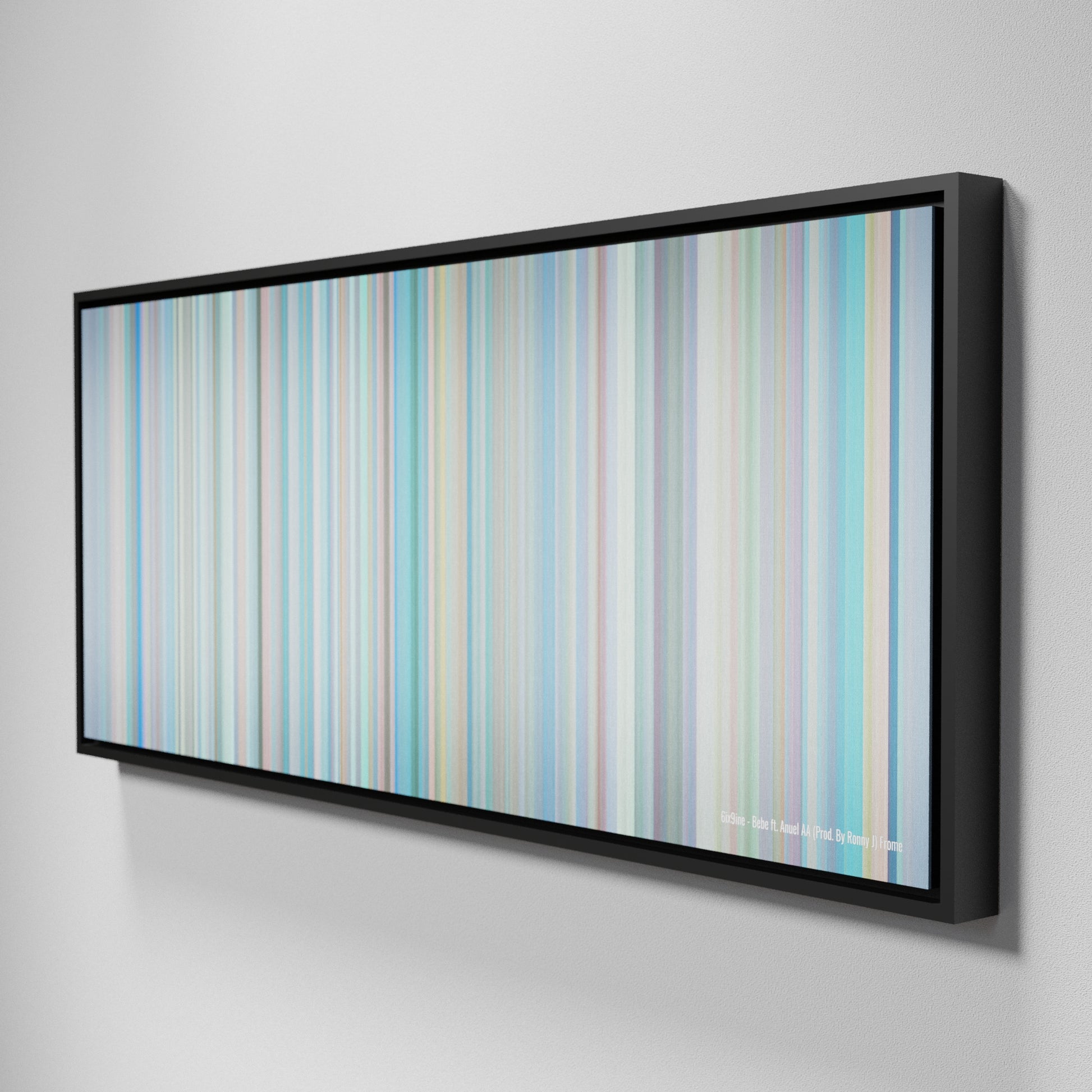 Side view of Framed Buff's of 6ix9ine-Bebe Frome on the wall