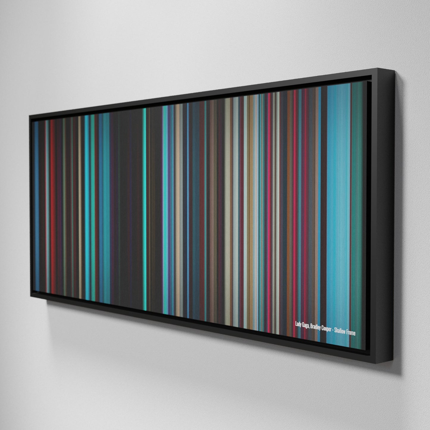 Side view of Framed Buff's of Lady-Gaga-Bradley-Cooper-Shallow Frome on the wall