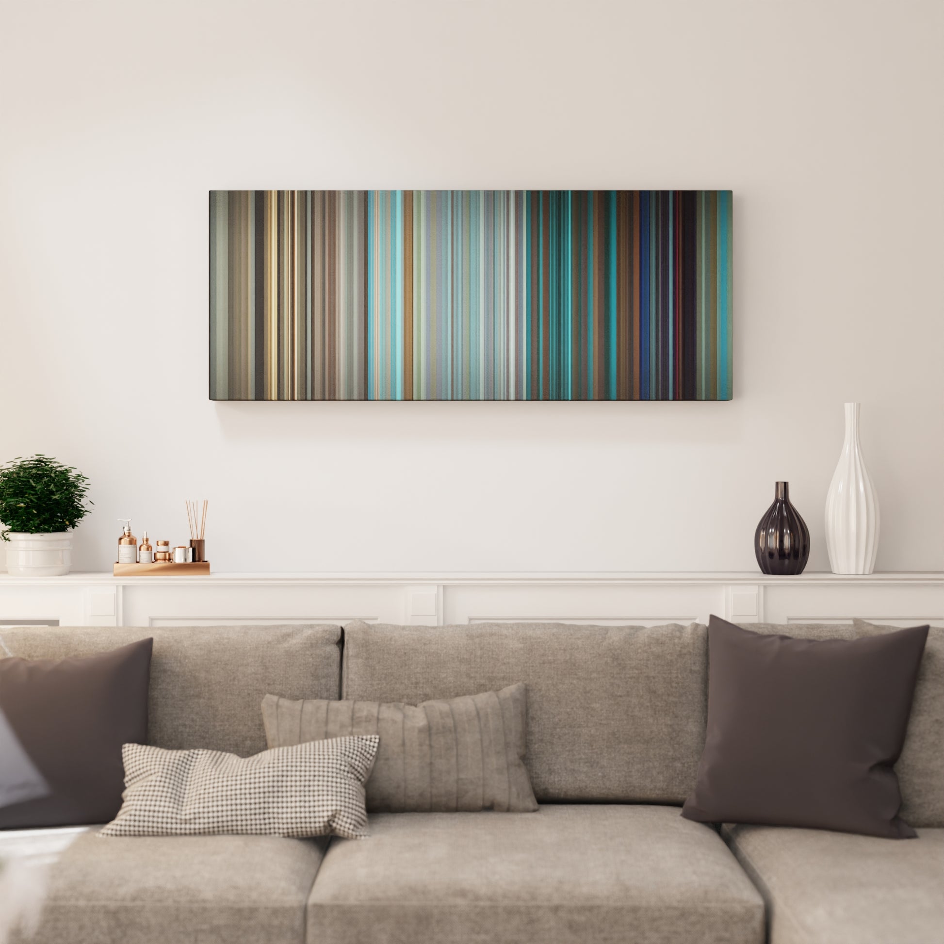 Living room interior with Maluma-El-Perdedor Frome on the wall