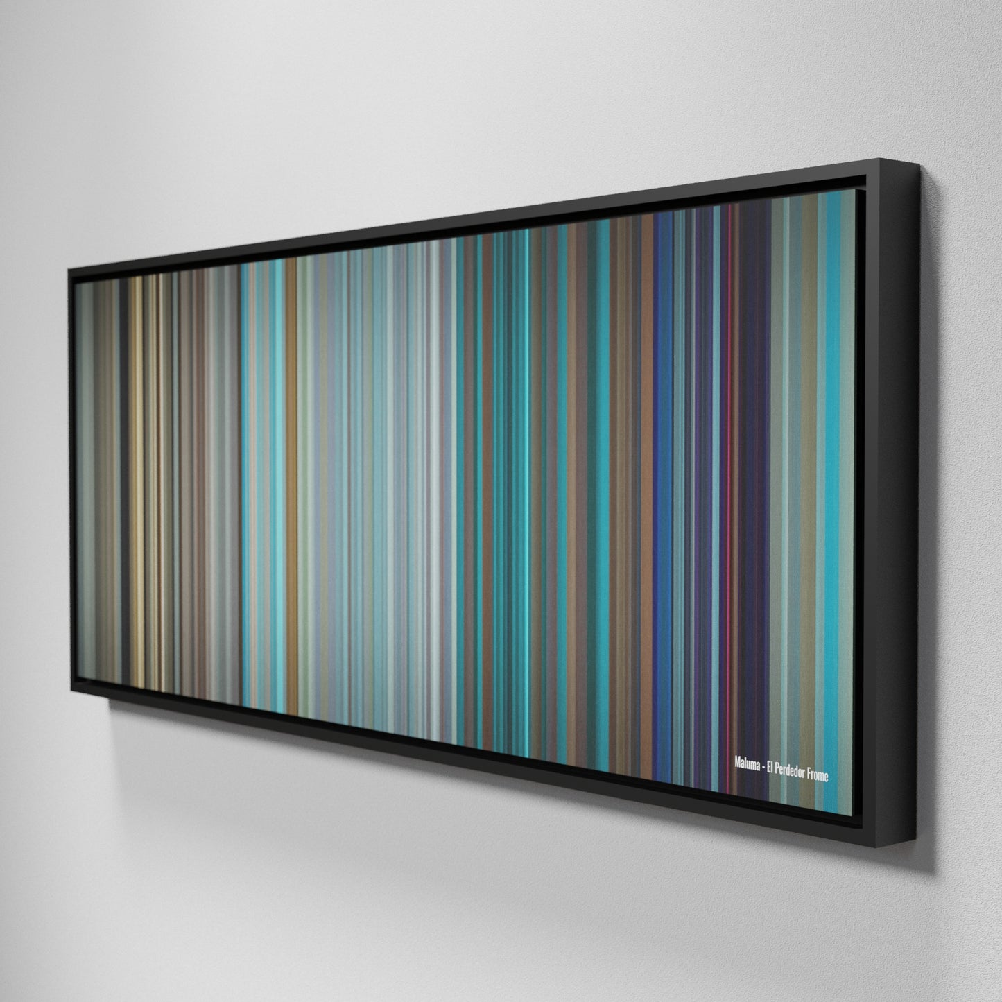 Side view of Framed Buff's of Maluma-El-Perdedor Frome on the wall