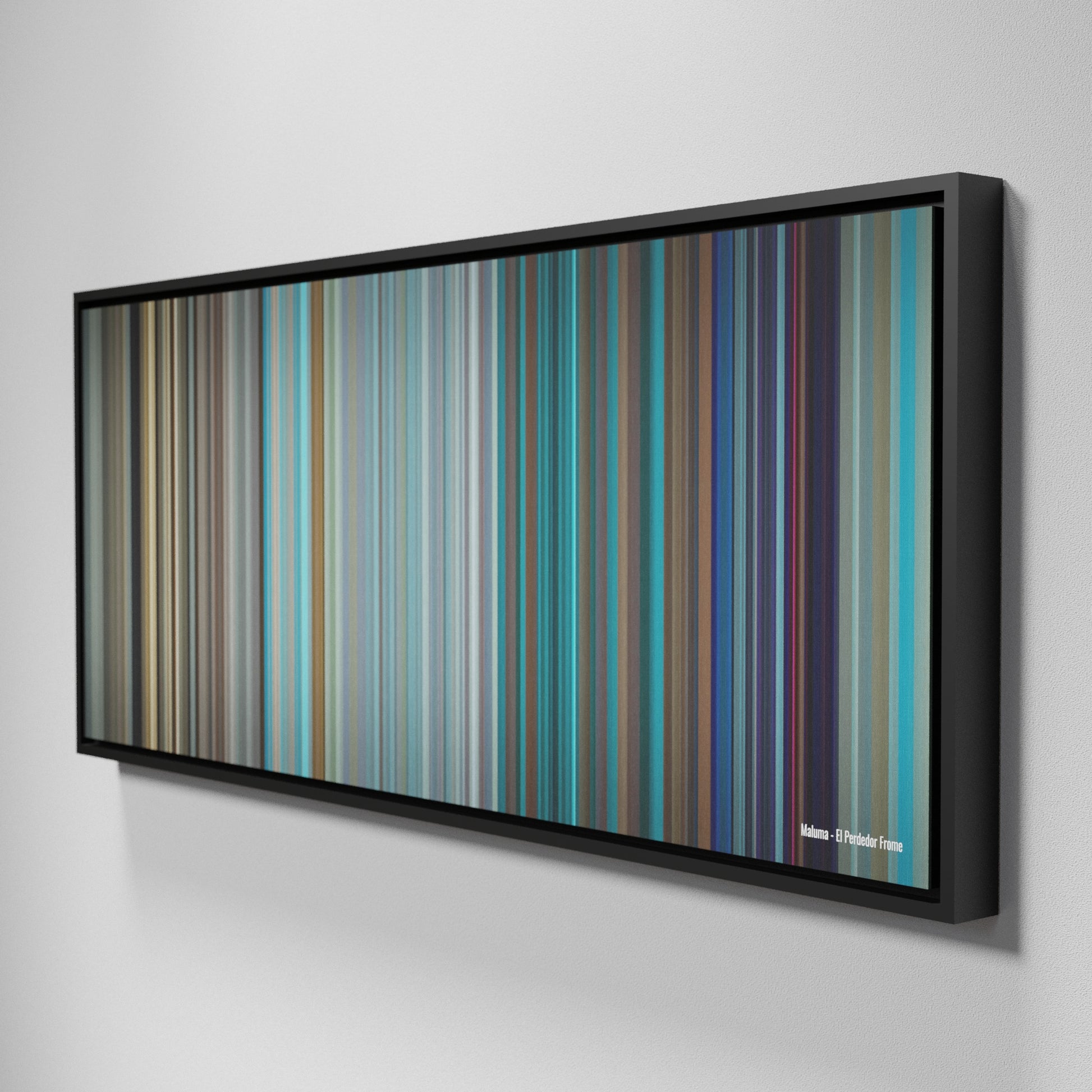 Side view of Framed Buff's of Maluma-El-Perdedor Frome on the wall