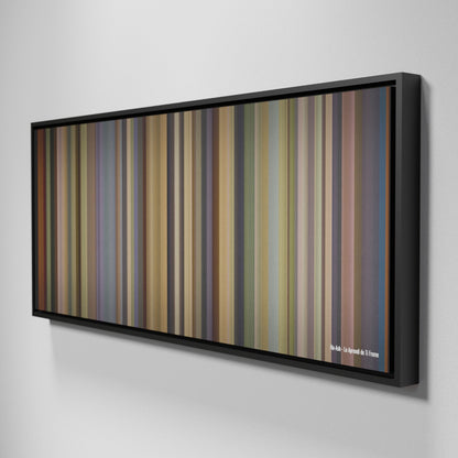 Side view of Framed Buff's of Ha-Ash-Lo-Aprendi-de-Ti Frome on the wall