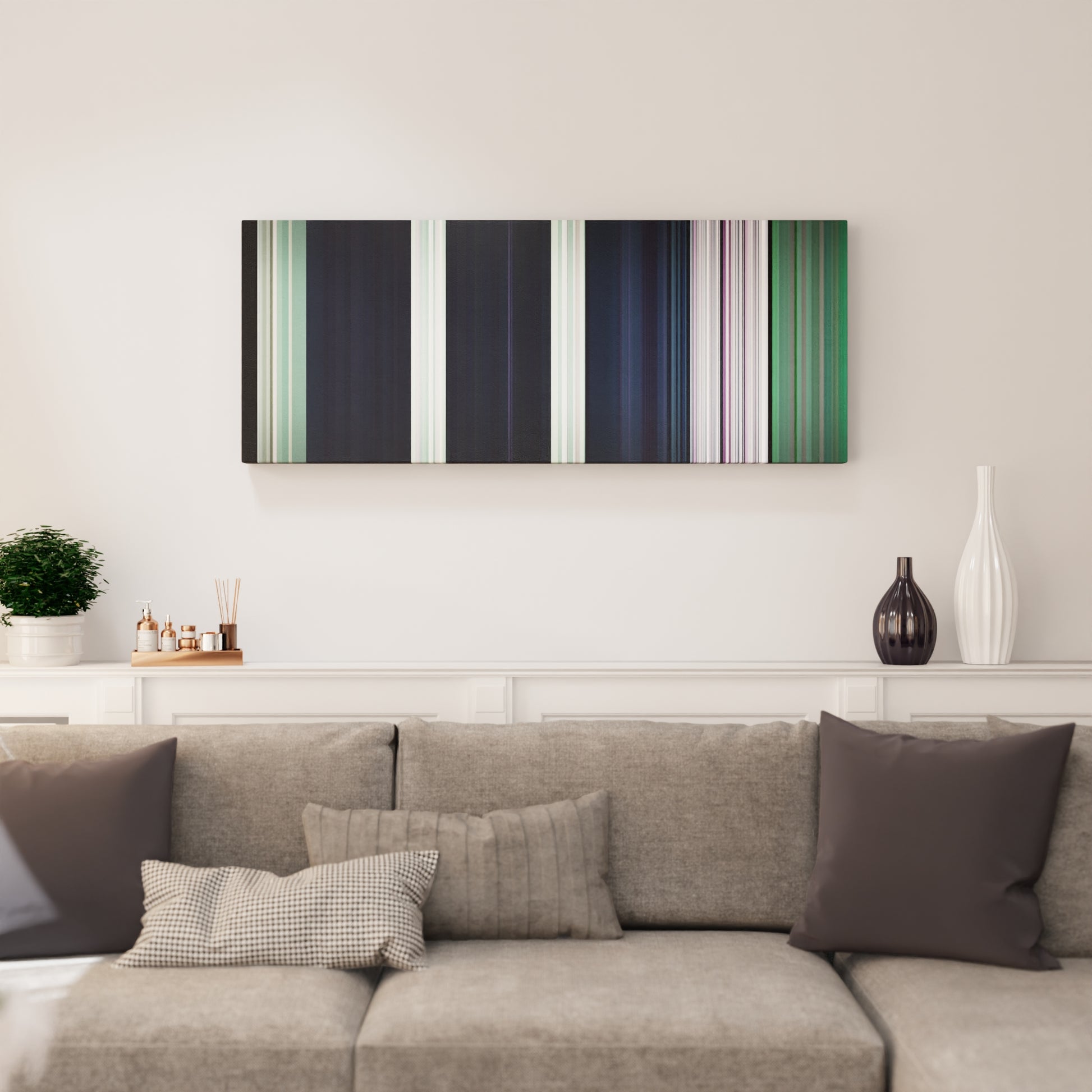 Living room interior with twenty-one-pilots-Ride Frome on the wall