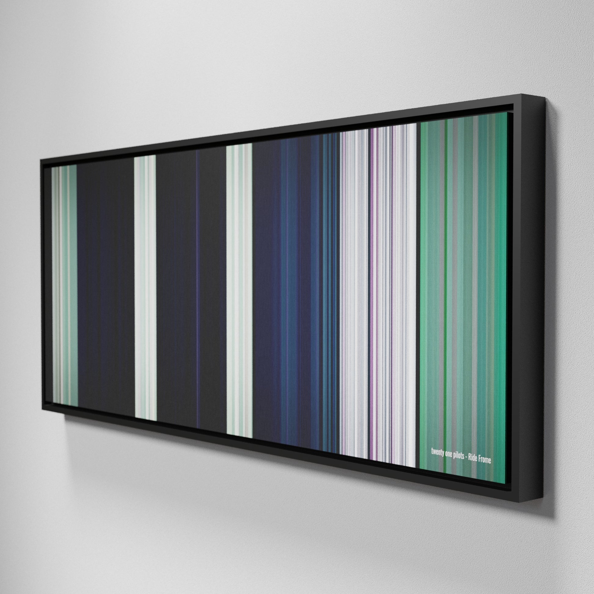 Side view of Framed Buff's of twenty-one-pilots-Ride Frome on the wall