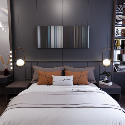 Bedroom interior with Skrillex-and-Diplo-with-Justin-Bieber-Where-Are-U-Now Frome on the wall