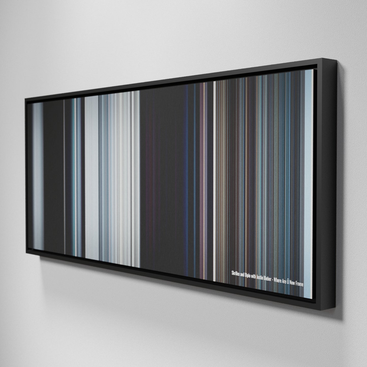 Side view of Framed Buff's of Skrillex-and-Diplo-with-Justin-Bieber-Where-Are-U-Now Frome on the wall