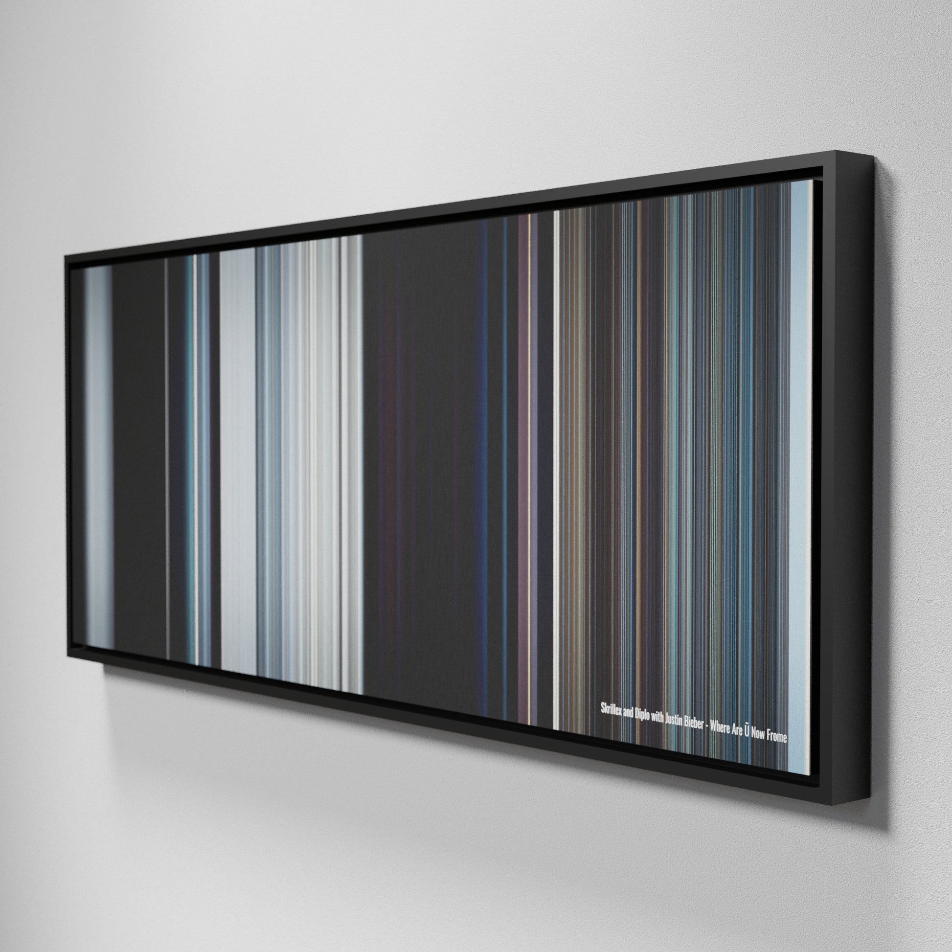 Side view of Framed Buff's of Skrillex-and-Diplo-with-Justin-Bieber-Where-Are-U-Now Frome on the wall