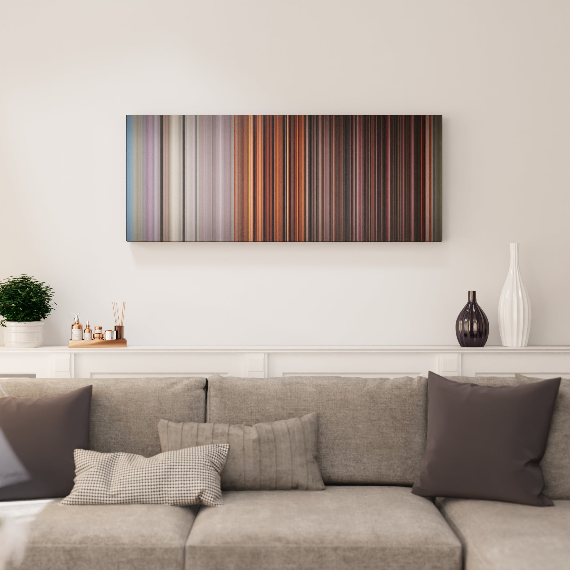 Living room interior with Arcangel-x-Bad-Bunny-X-Dj-Luian-X-Mambo-Kingz-Tu-No-Vive-Asi Frome on the wall