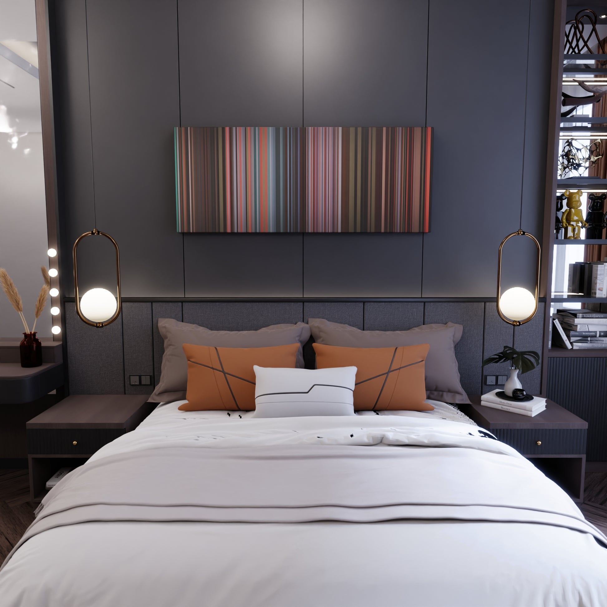 Bedroom interior with Shakira-Cant-Remember-to-Forget-You Frome on the wall