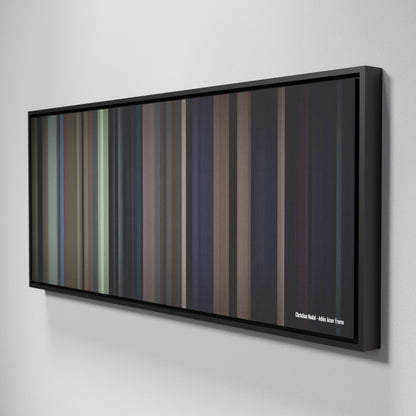 Side view of Framed Buff's of Christian-Nodal-Adios-Amor Frome on the wall