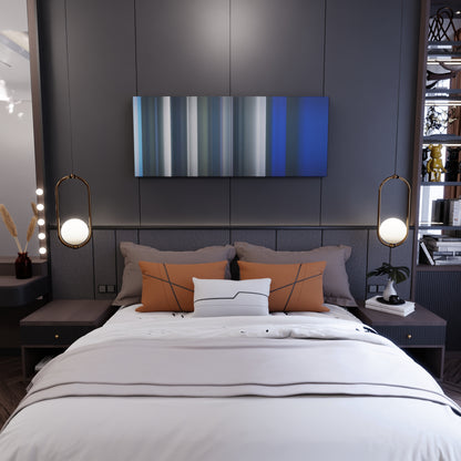 Bedroom interior with Bruno-Mars-When-I-Was-Your-Man Frome on the wall