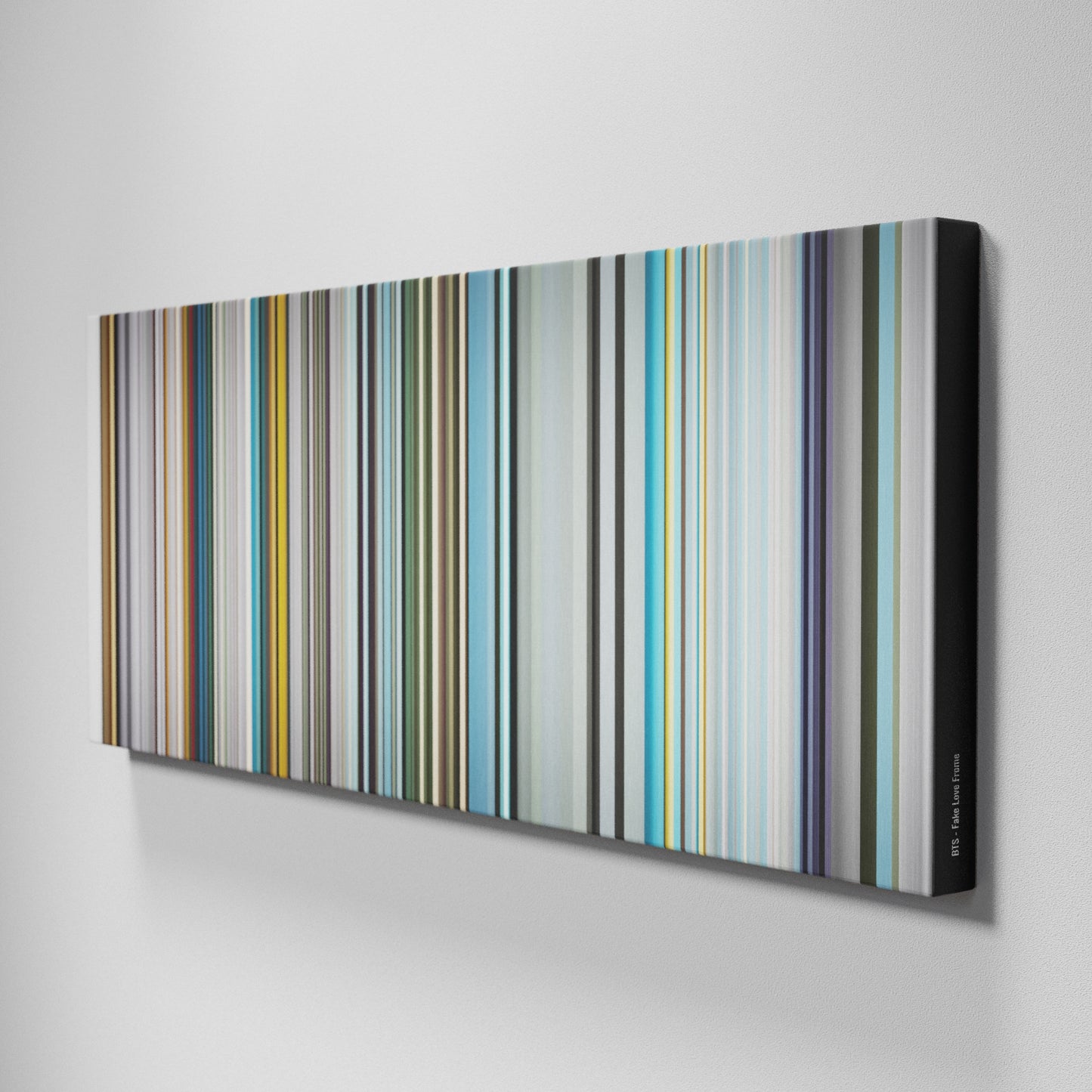 Side view of Buff's of BTS-Fake-Love Frome on the wall