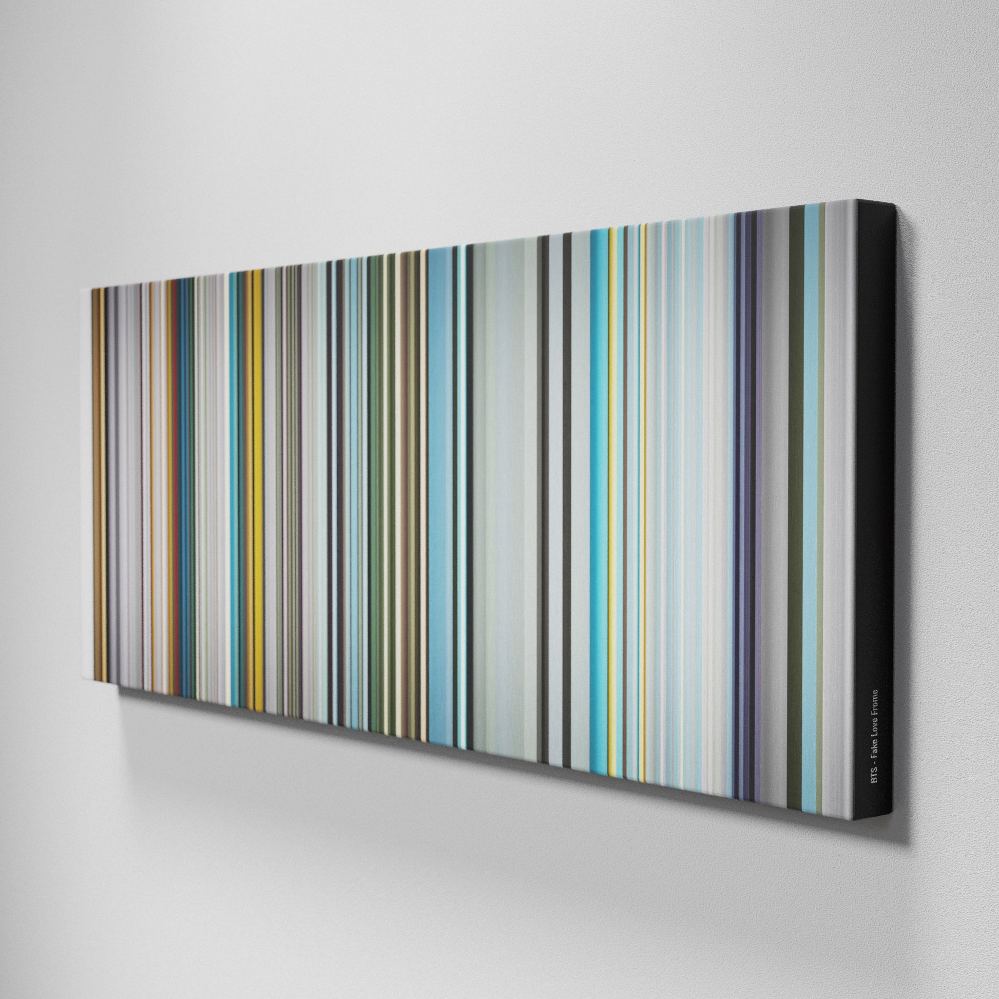 Side view of Buff's of BTS-Fake-Love Frome on the wall