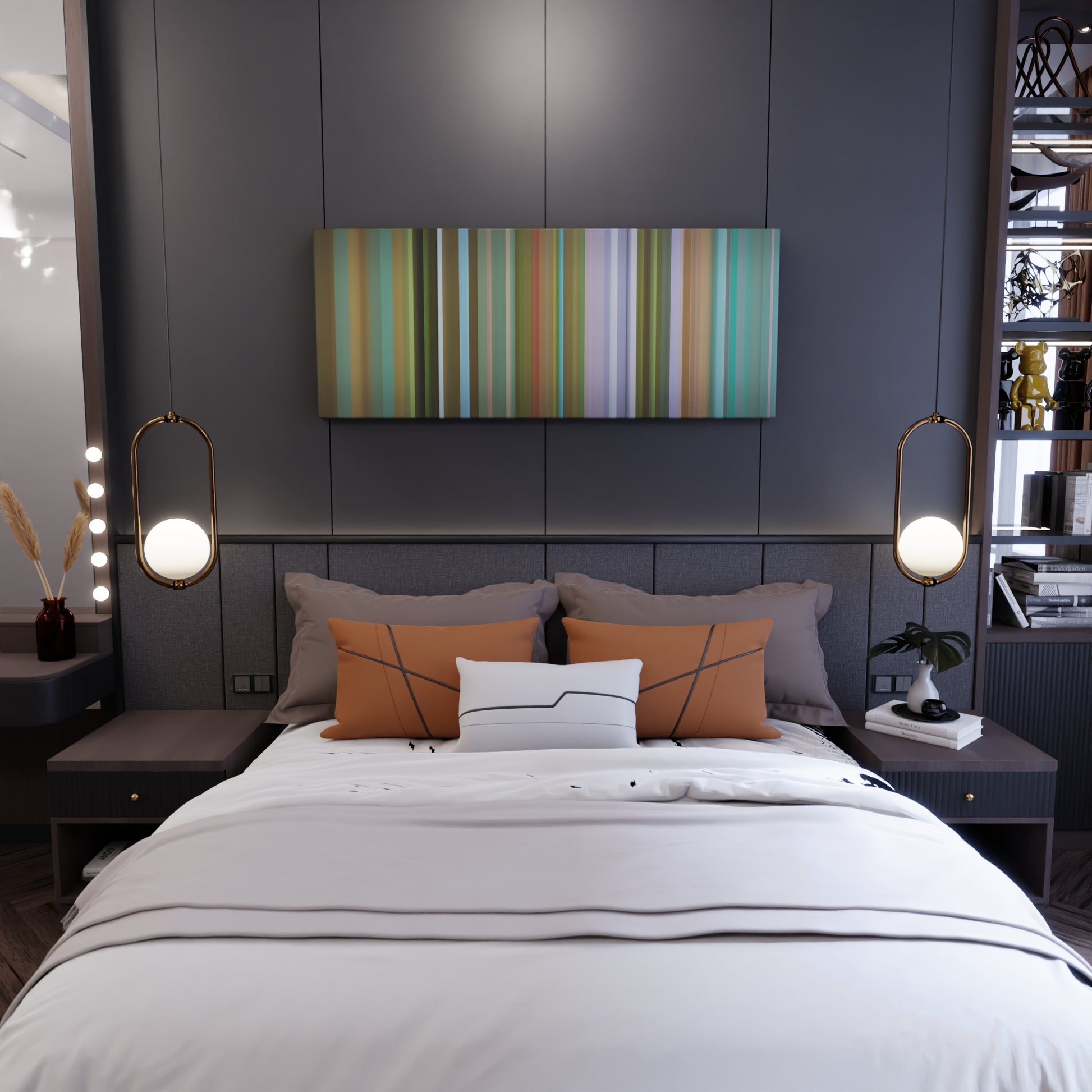 Bedroom interior with Aulii-Cravalho-How-Far-Ill-Go Frome on the wall