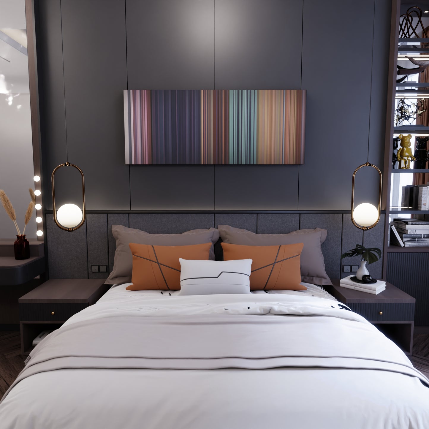 Bedroom interior with Katy-Perry-Wide-Awake Frome on the wall