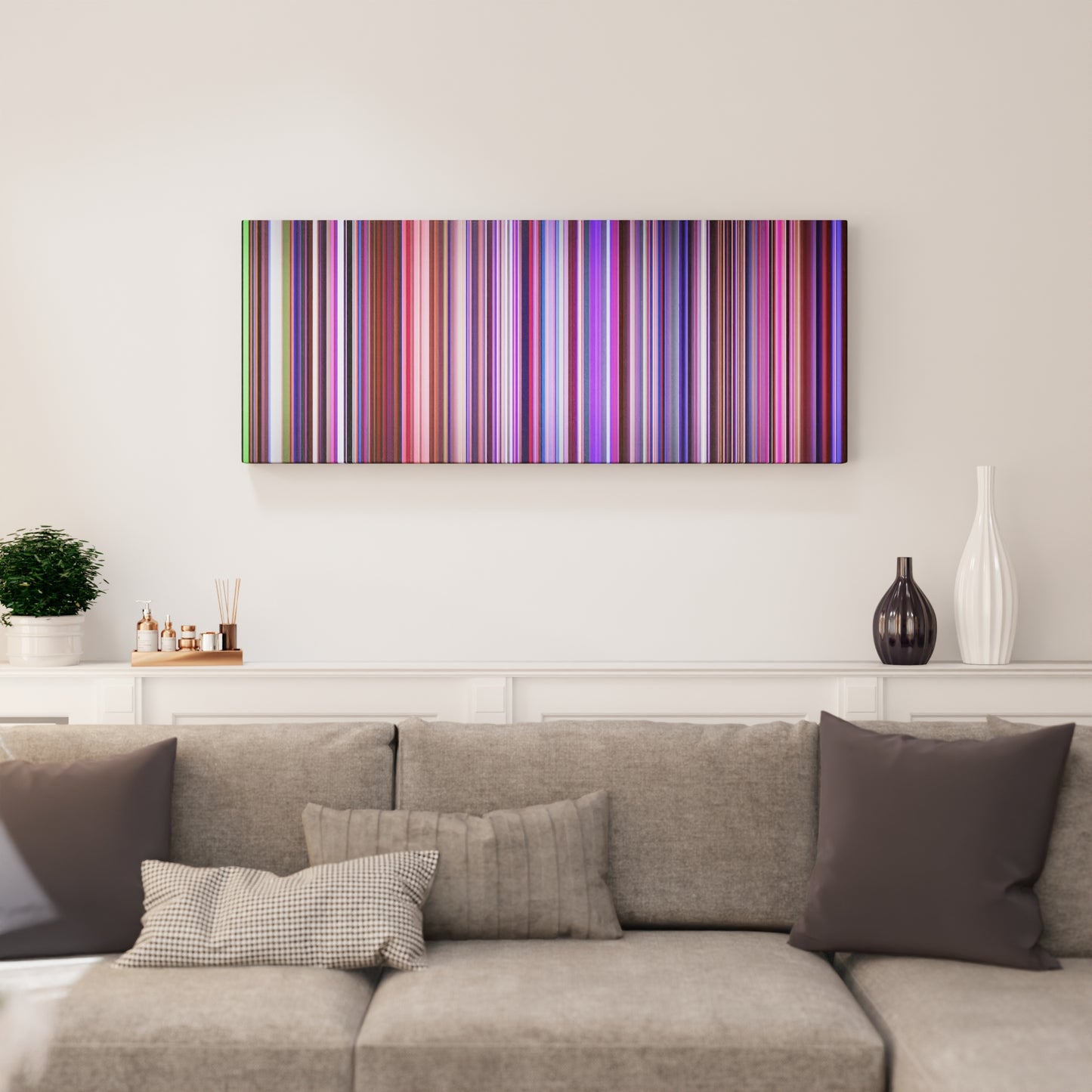 Living room interior with Europe-The-Final-Countdown Frome on the wall