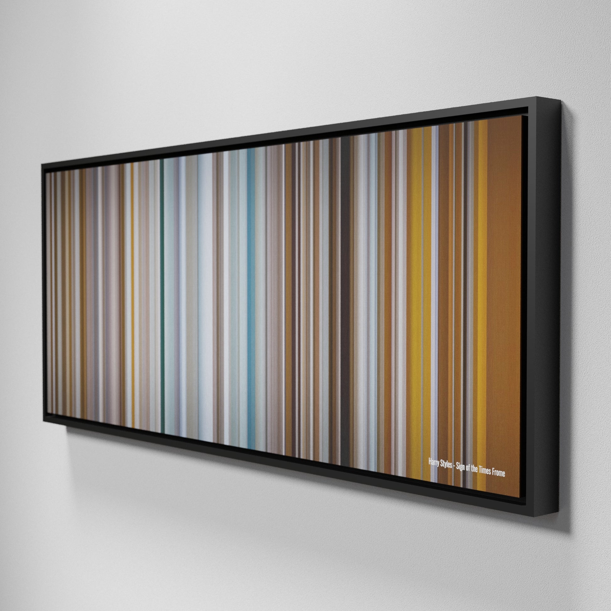 Side view of Framed Buff's of Harry-Styles-Sign-of-the-Times Frome on the wall