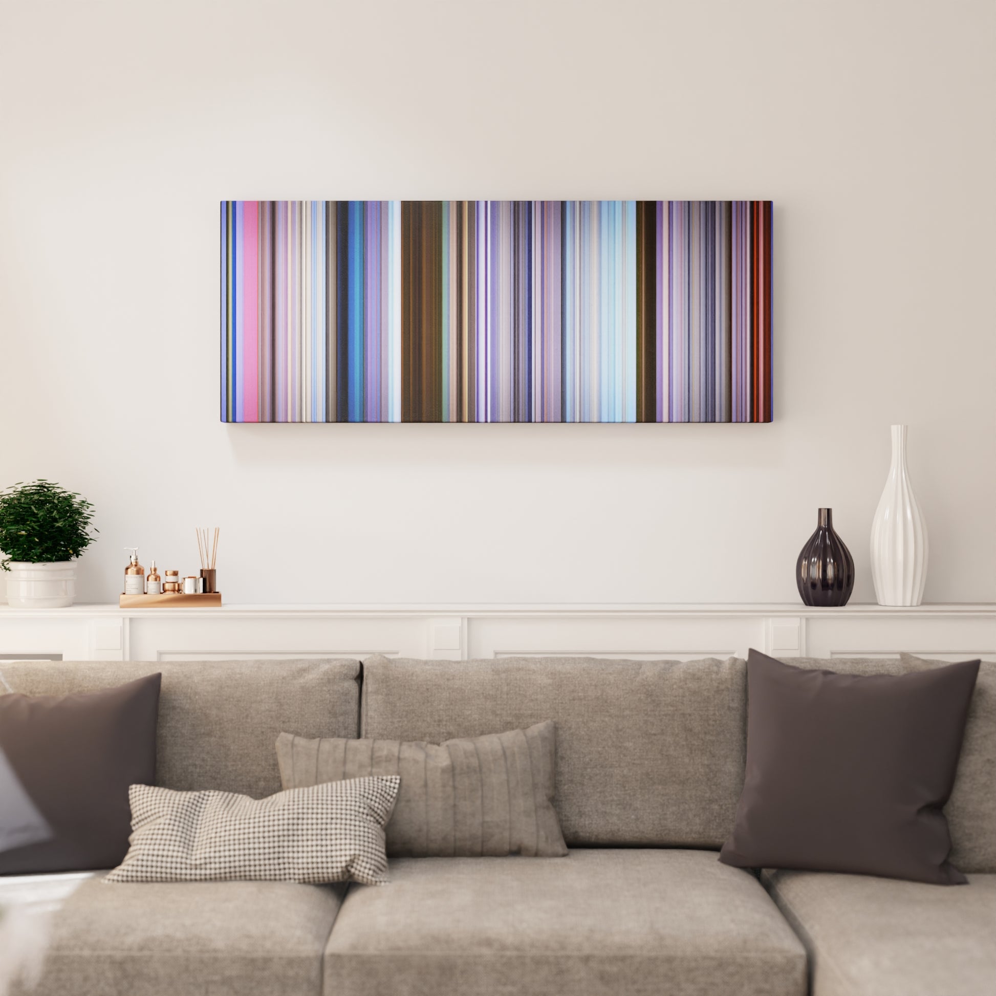 Living room interior with Red-Hot-Chili-Peppers-Californication Frome on the wall