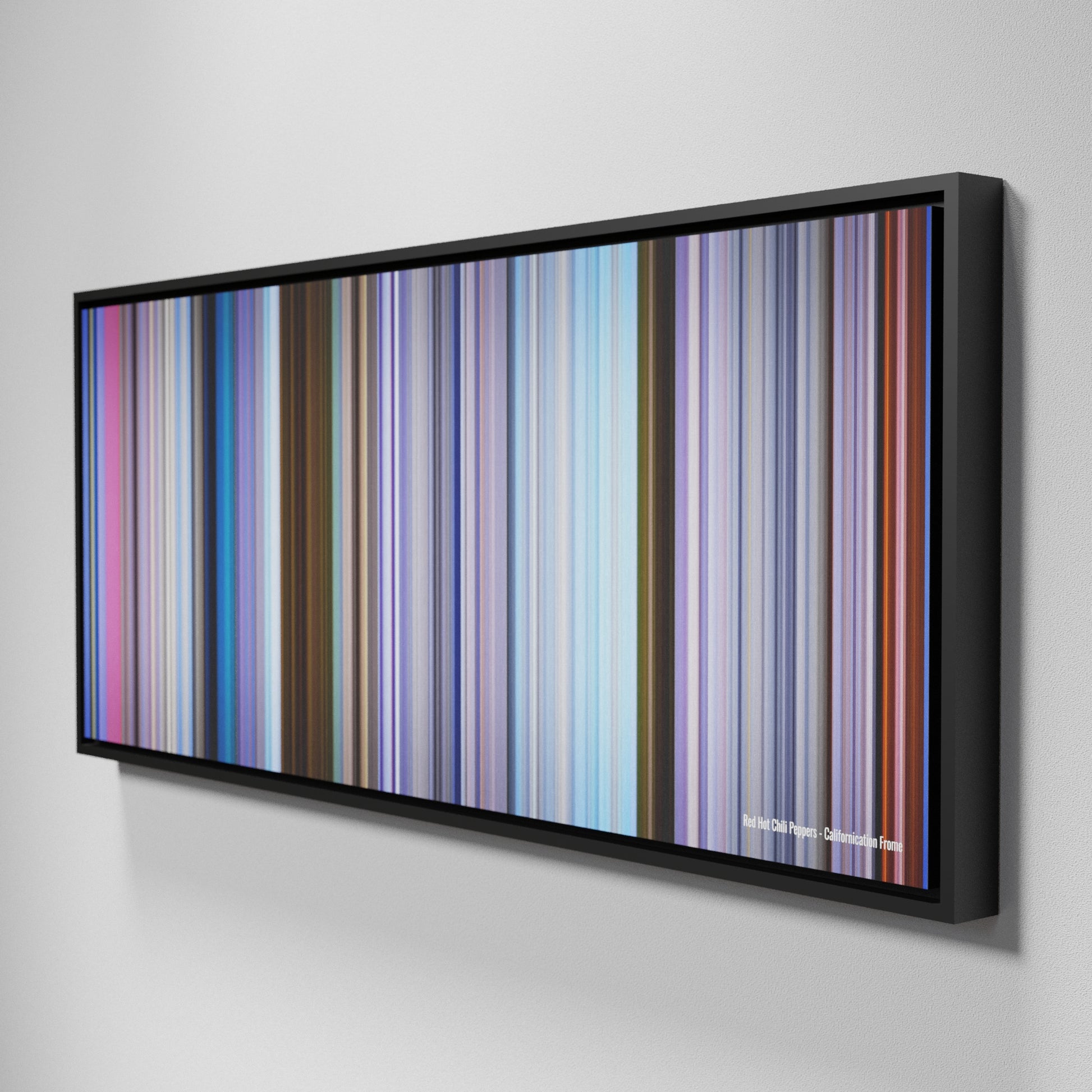 Side view of Framed Buff's of Red-Hot-Chili-Peppers-Californication Frome on the wall