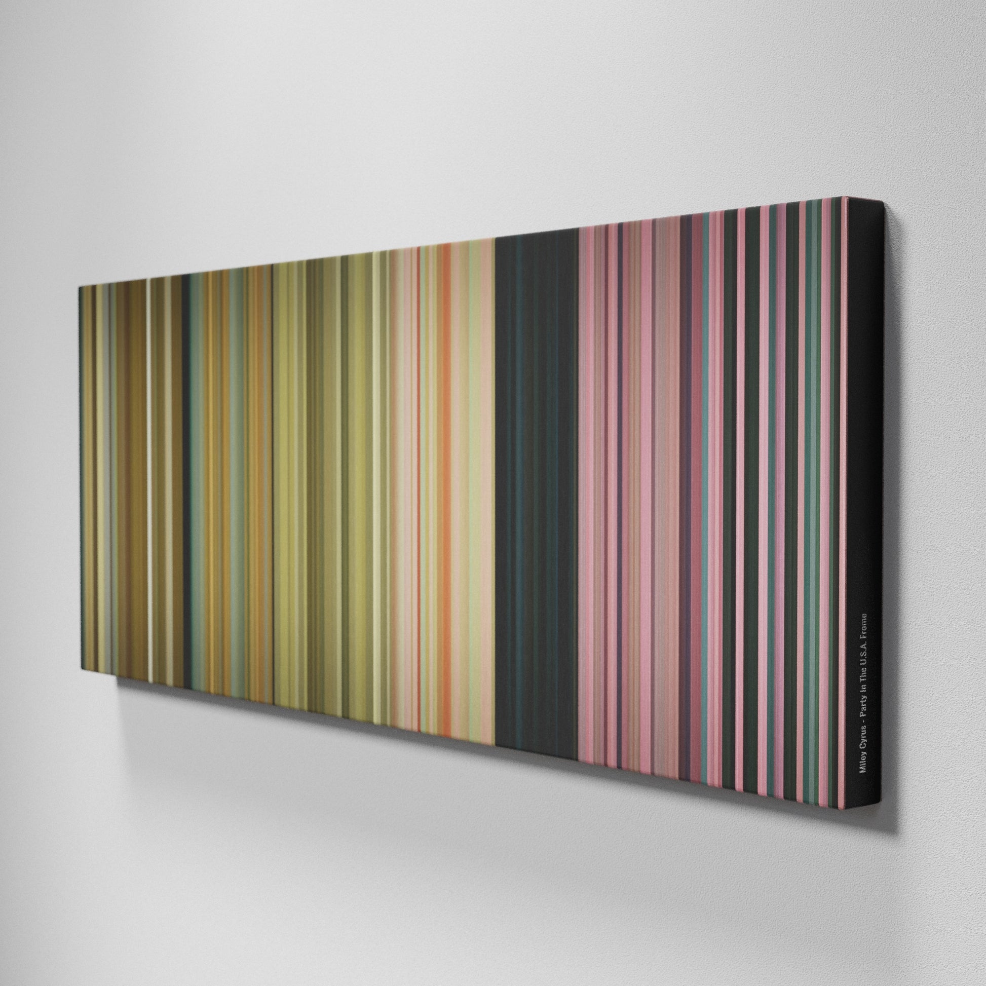 Side view of Buff's of Miley-Cyrus-Party-In-The-USA Frome on the wall