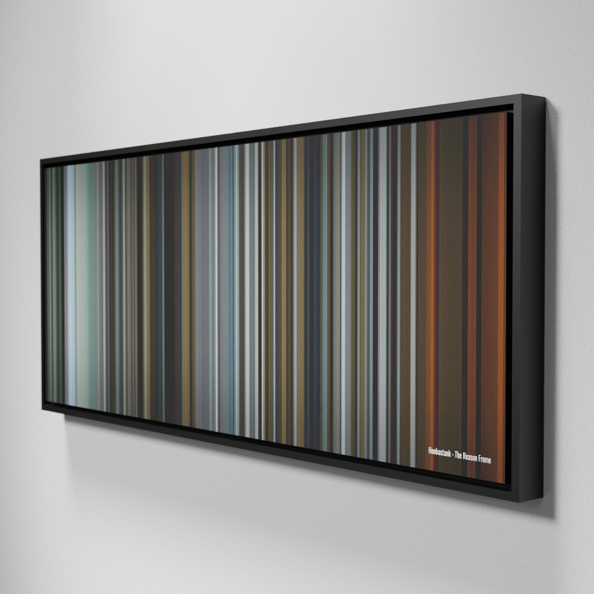 Side view of Framed Buff's of Hoobastank-The-Reason Frome on the wall