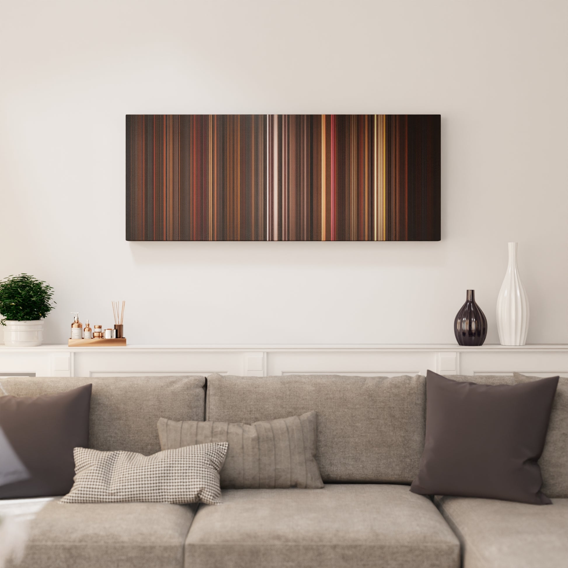 Living room interior with Bruno-Mars-Locked-Out-Of-Heaven Frome on the wall