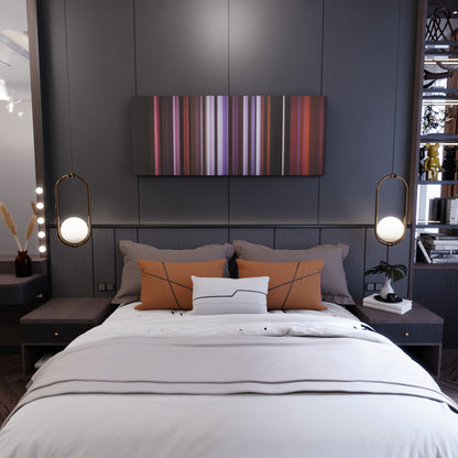 Bedroom interior with George-Michael-Careless-Whisper Frome on the wall