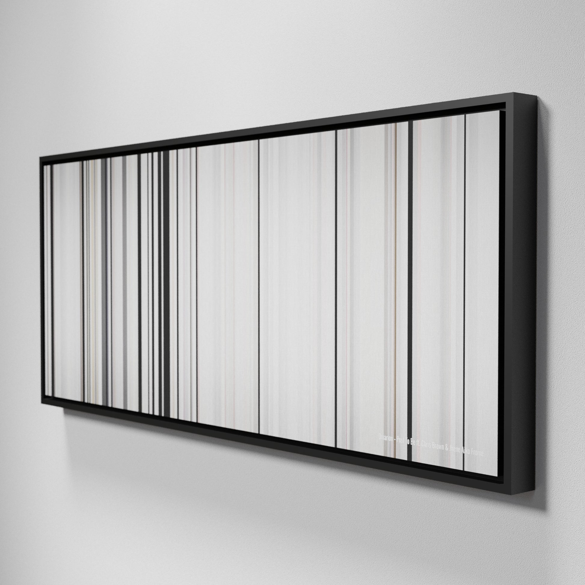 Side view of Framed Buff's of Omarion-Post-To-Be Frome on the wall