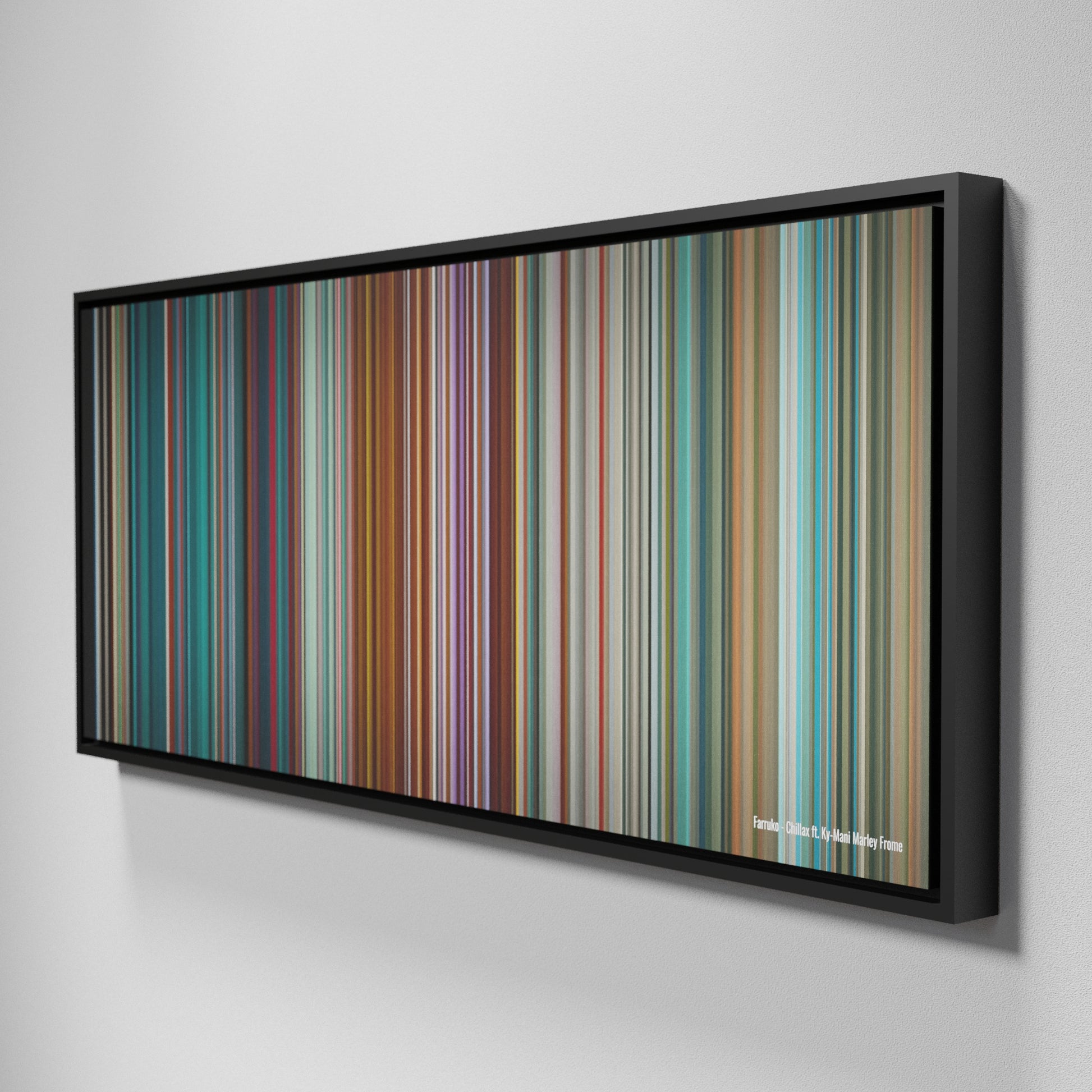 Side view of Framed Buff's of Farruko-Chillax Frome on the wall