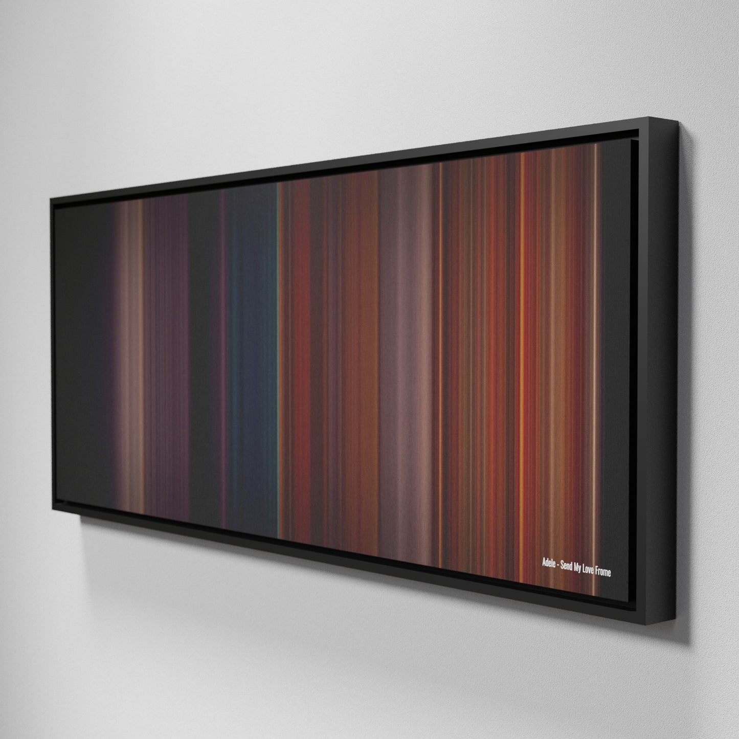 Side view of Framed Buff's of Adele-Send-My-Love Frome on the wall