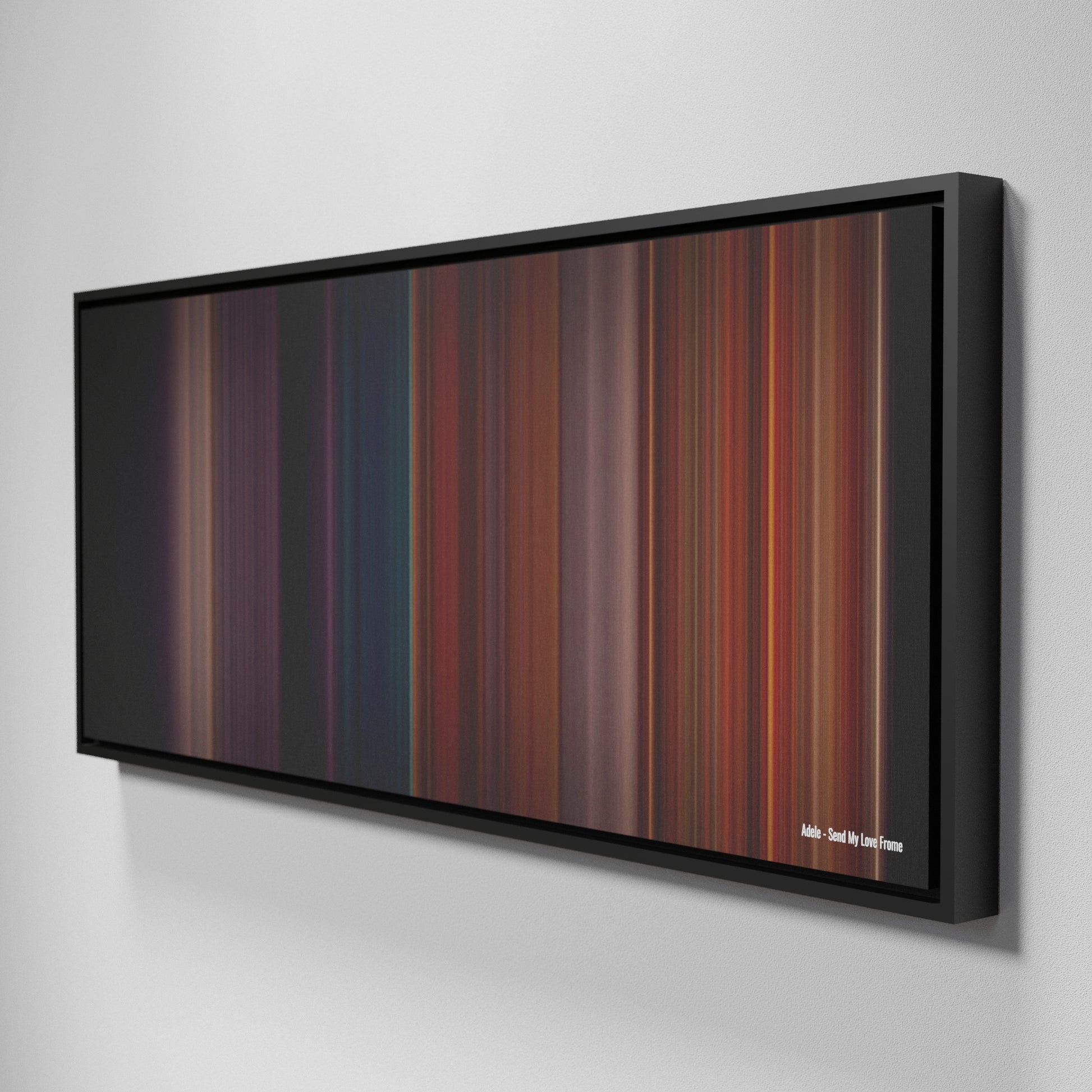 Side view of Framed Buff's of Adele-Send-My-Love Frome on the wall