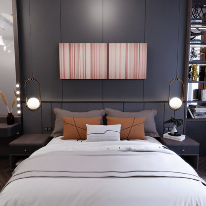 Bedroom interior with Robin-Thicke-Blurred-Lines Frome on the wall