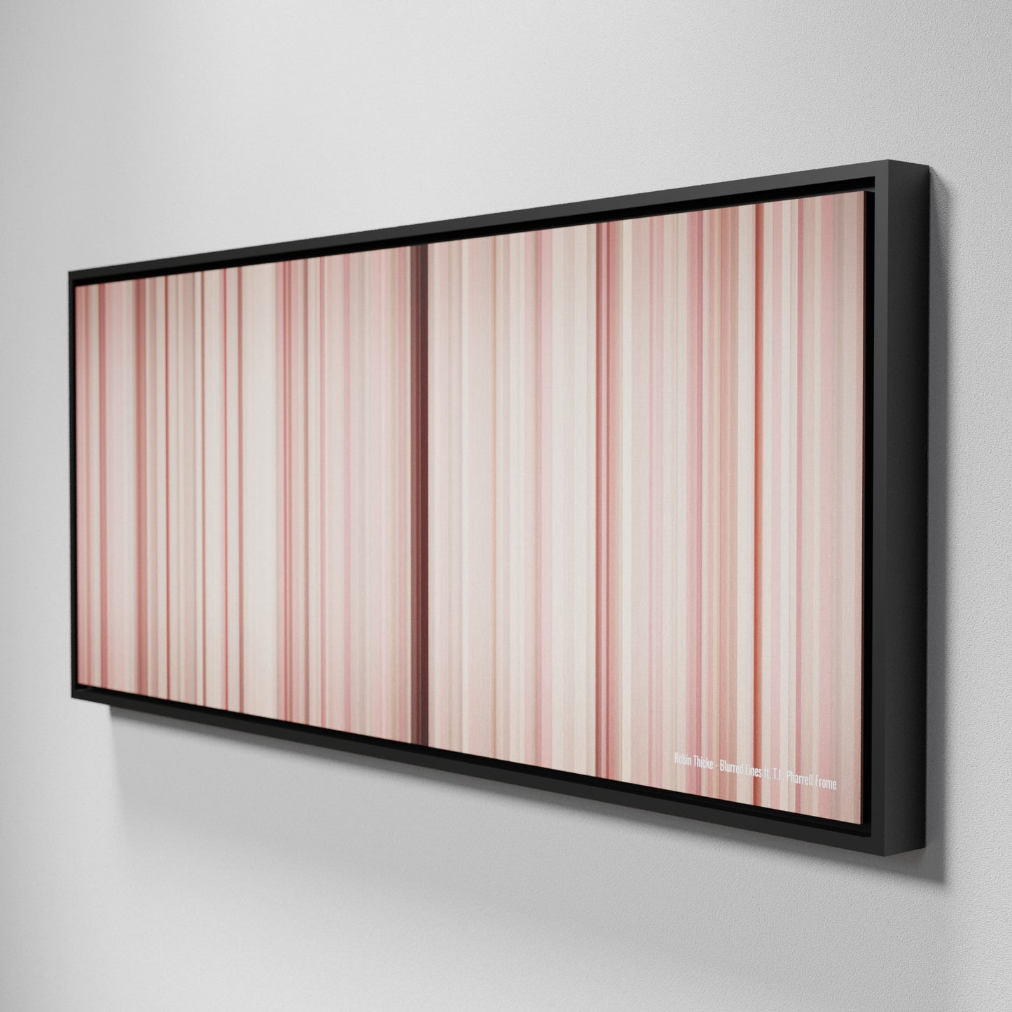 Side view of Framed Buff's of Robin-Thicke-Blurred-Lines Frome on the wall