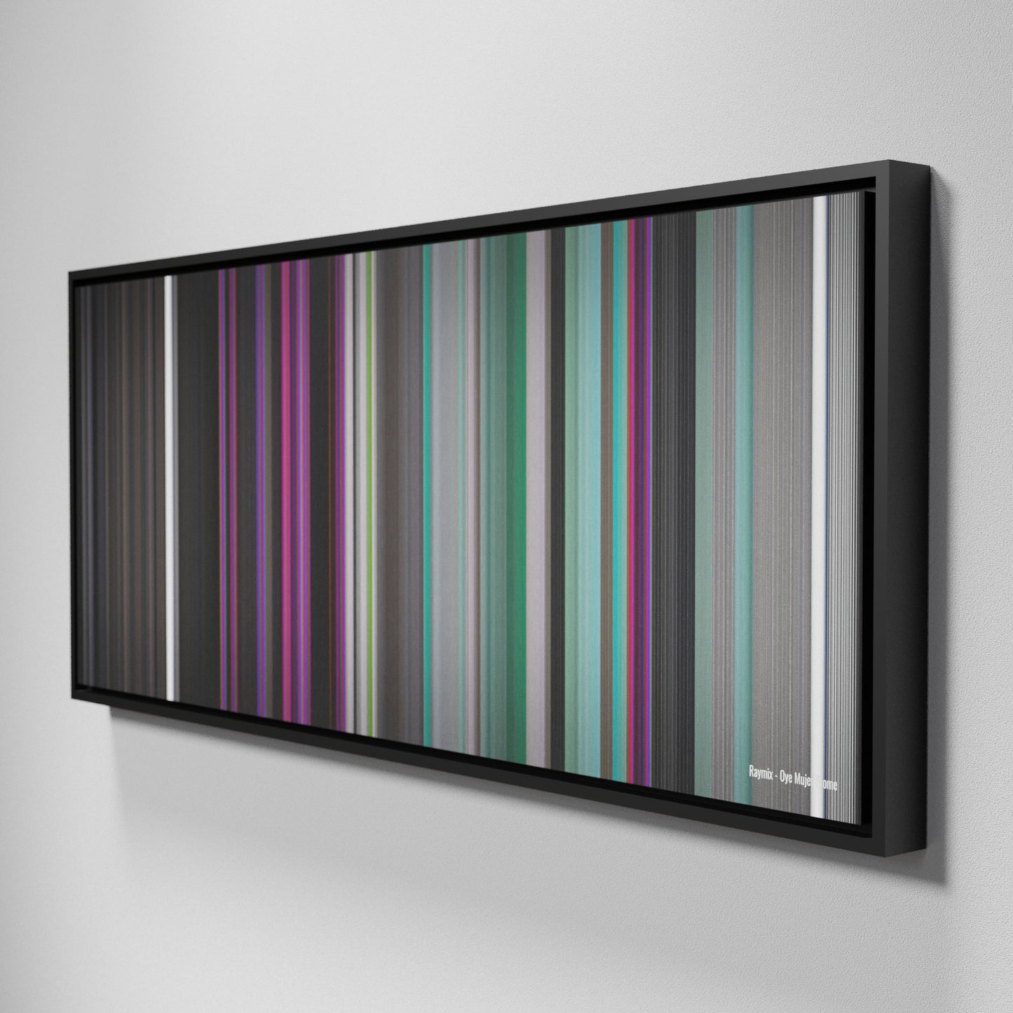 Side view of Framed Buff's of Raymix-Oye-Mujer Frome on the wall