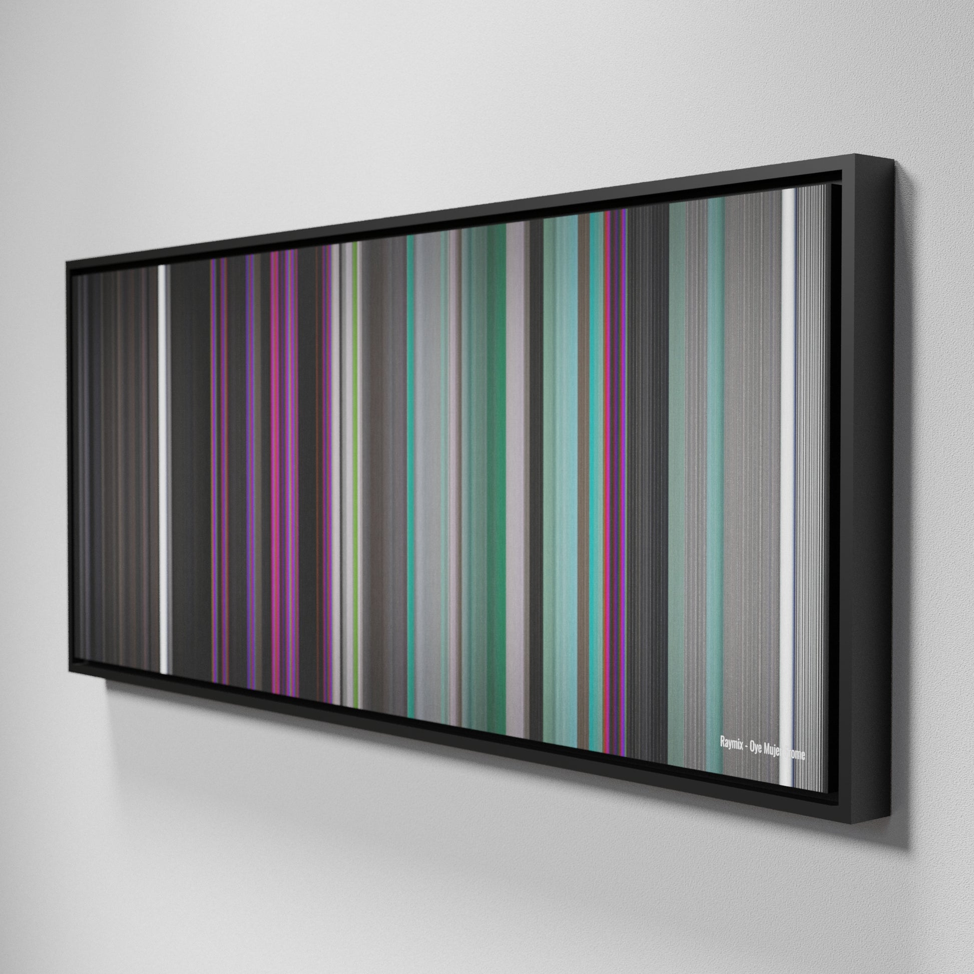 Side view of Framed Buff's of Raymix-Oye-Mujer Frome on the wall