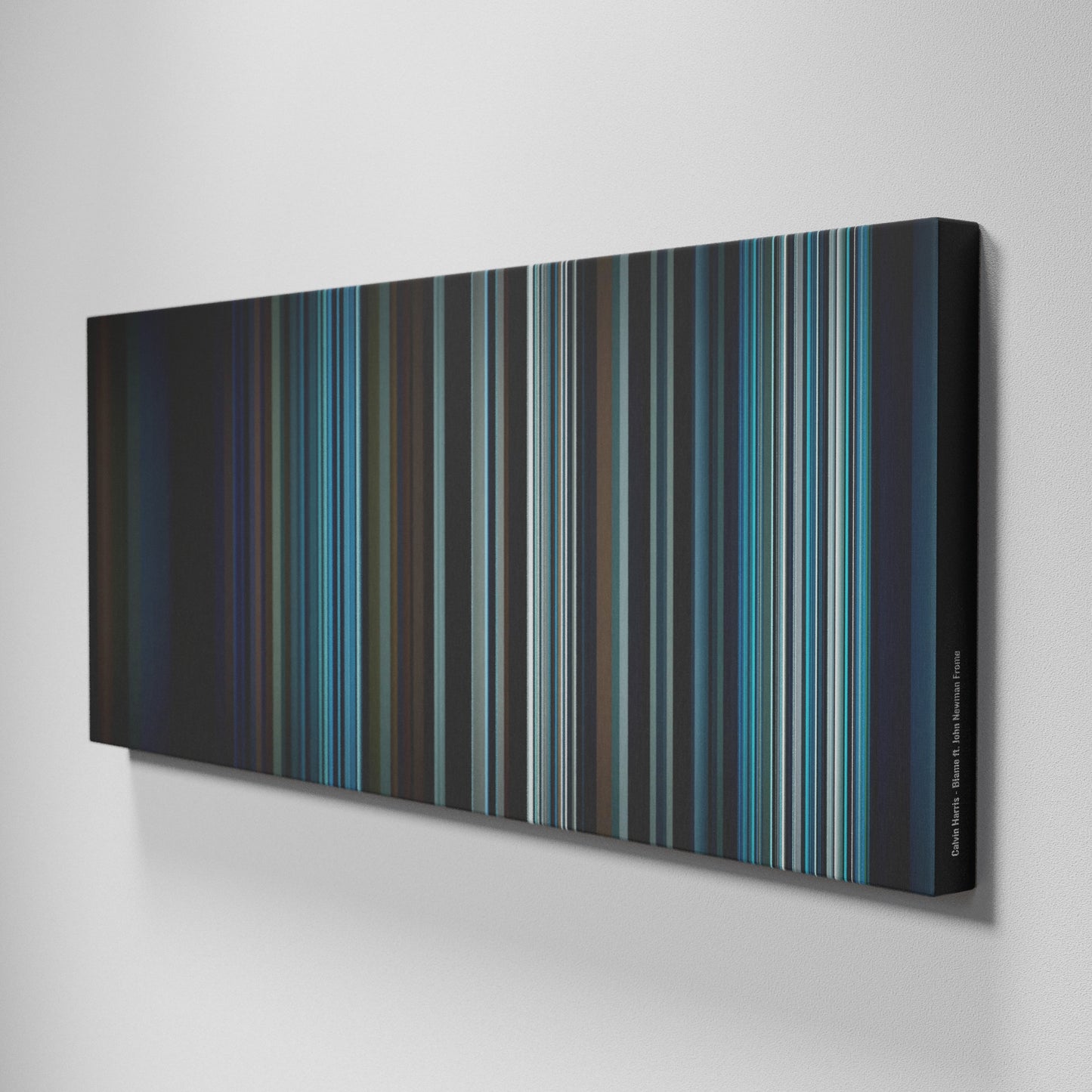 Side view of Buff's of Calvin-Harris-Blame Frome on the wall