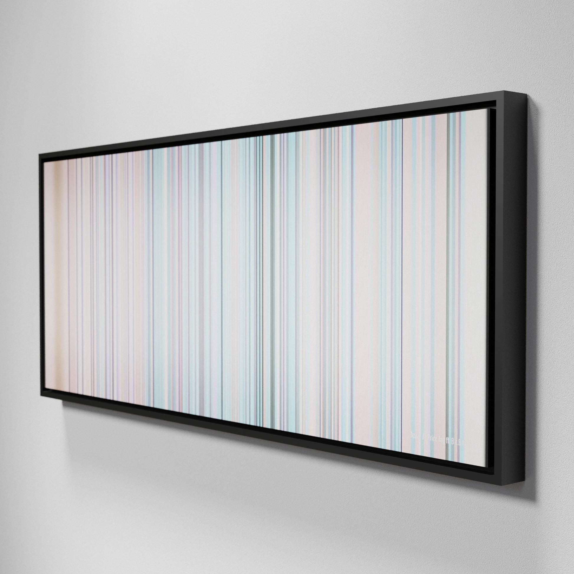 Side view of Framed Buff's of Jessie-J-Price-Tag Frome on the wall